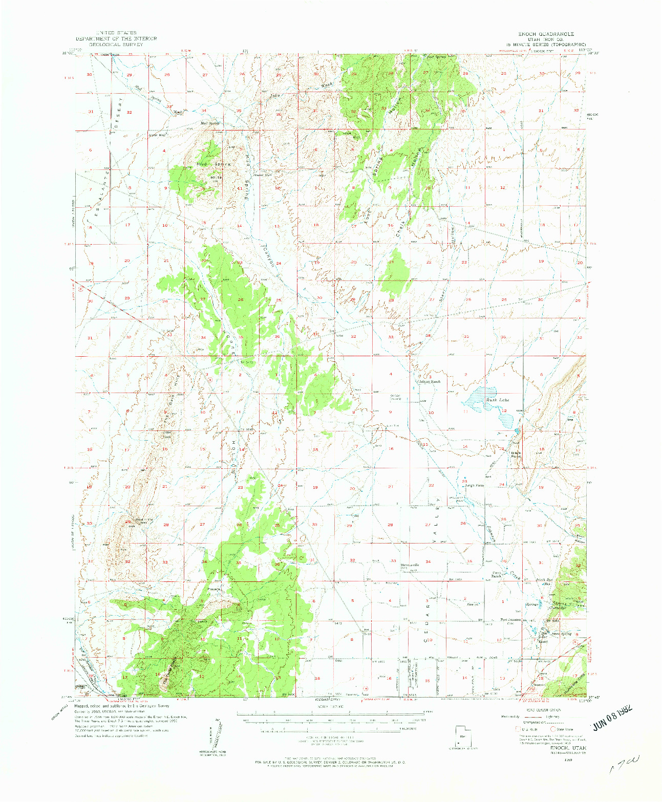 USGS 1:62500-SCALE QUADRANGLE FOR ENOCH, UT 1950