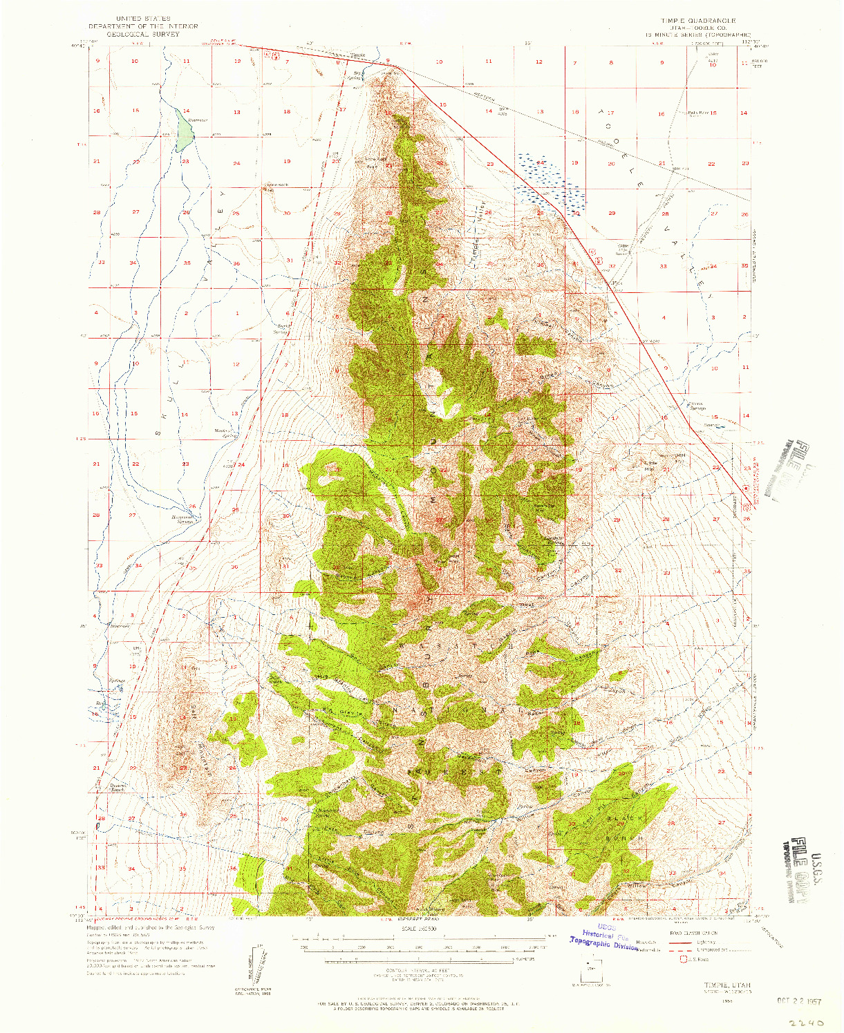 USGS 1:62500-SCALE QUADRANGLE FOR TIMPIE, UT 1955