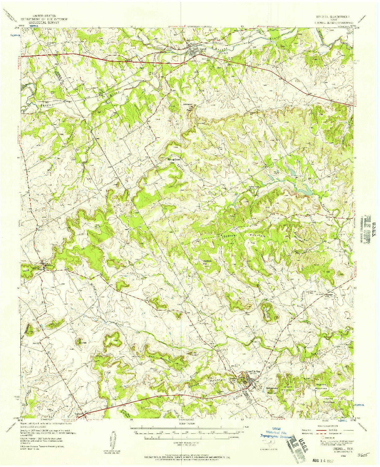 USGS 1:62500-SCALE QUADRANGLE FOR IREDELL, TX 1956