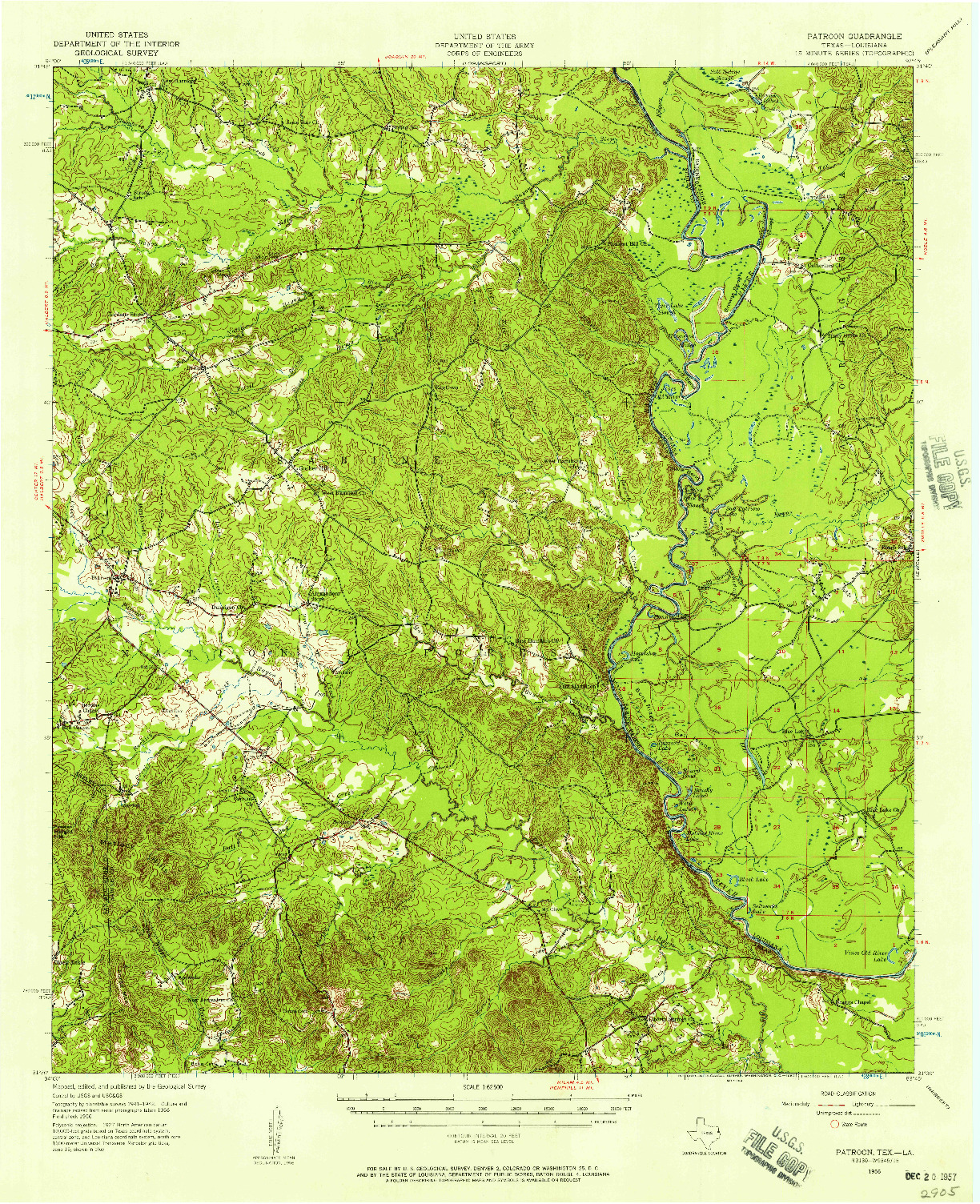 USGS 1:62500-SCALE QUADRANGLE FOR PATROON, TX 1956