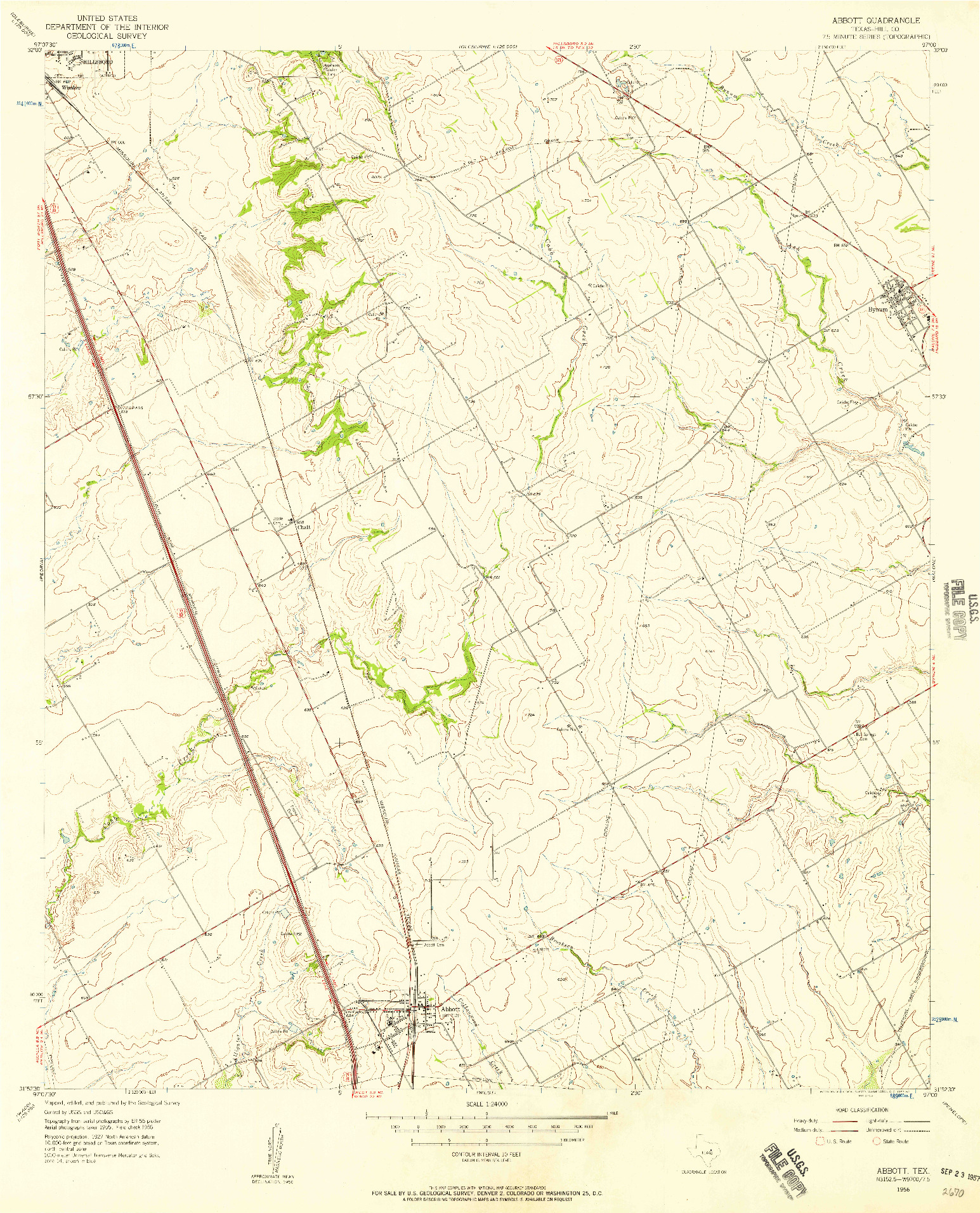 USGS 1:24000-SCALE QUADRANGLE FOR ABBOTT, TX 1956