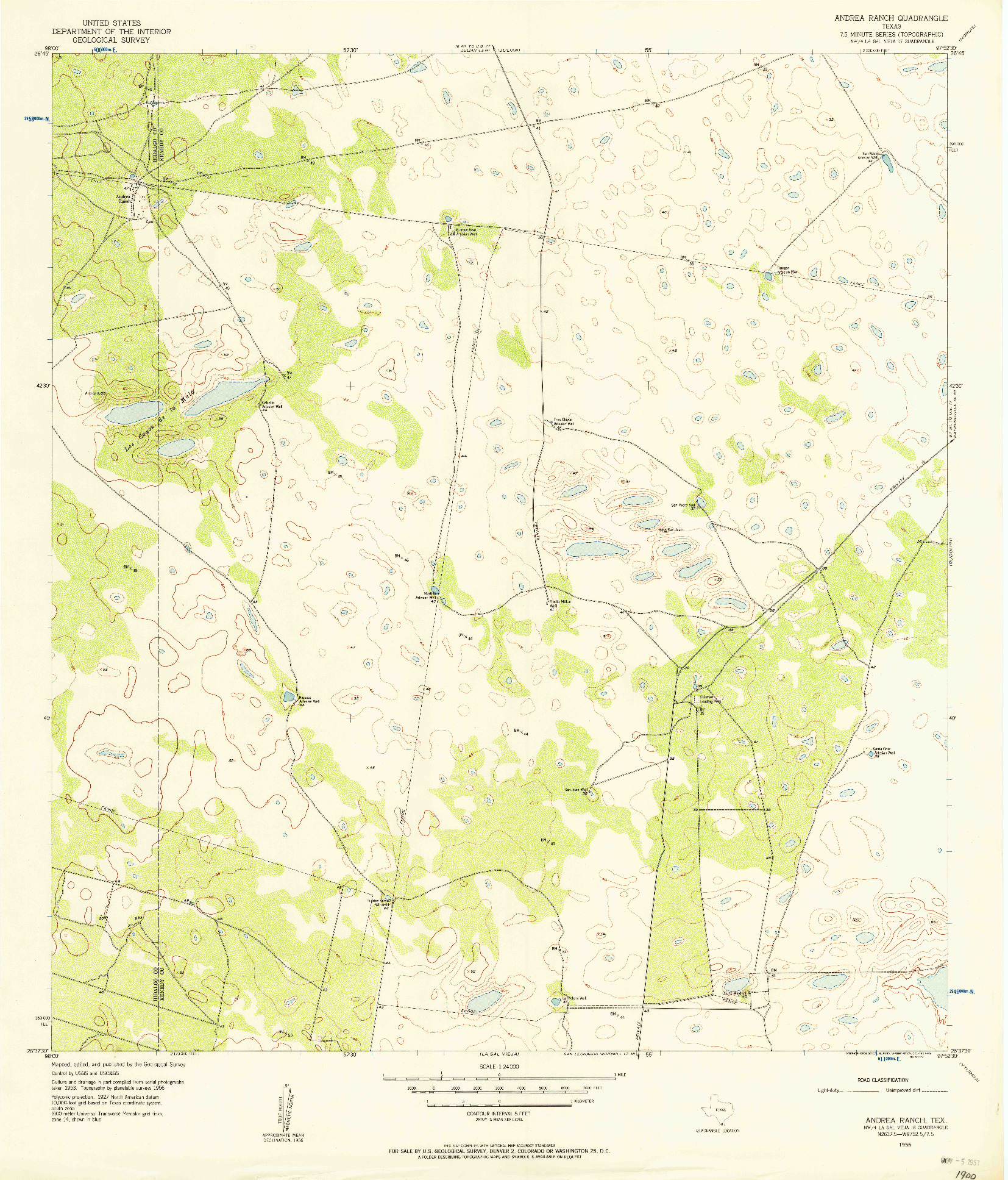 USGS 1:24000-SCALE QUADRANGLE FOR ANDREA RANCH, TX 1956