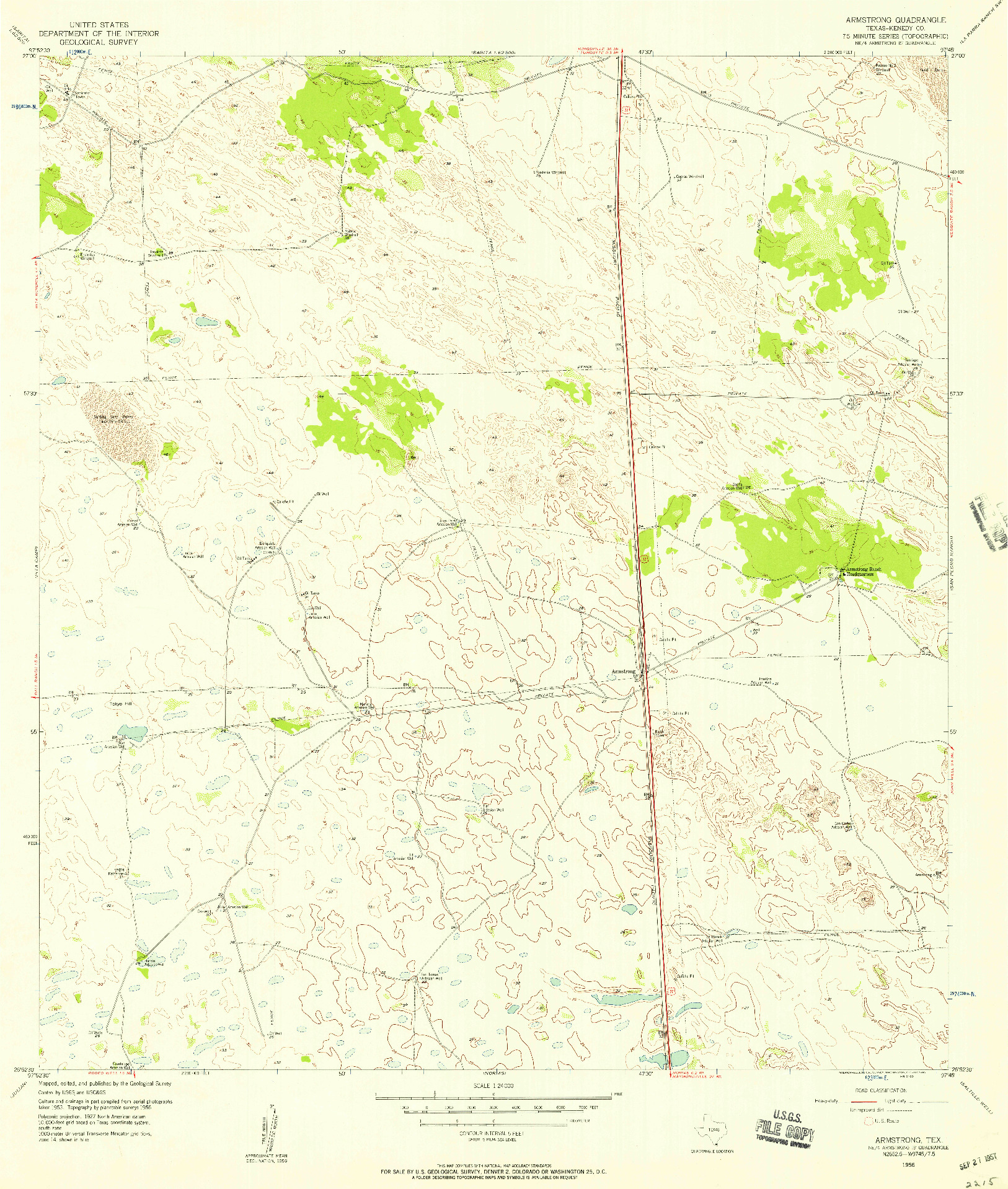 USGS 1:24000-SCALE QUADRANGLE FOR ARMSTRONG, TX 1956