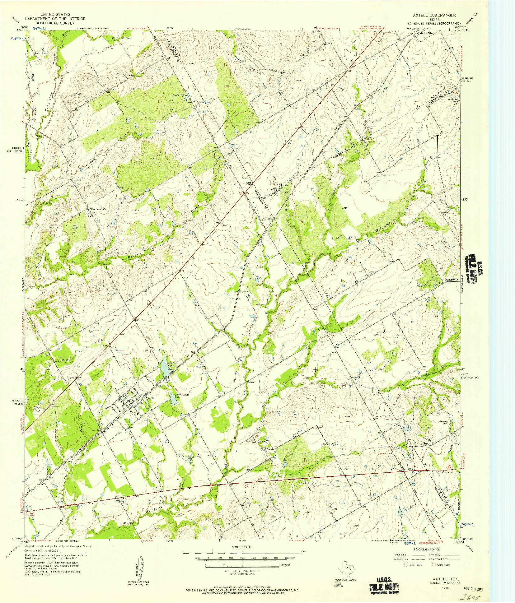 USGS 1:24000-SCALE QUADRANGLE FOR AXTELL, TX 1956