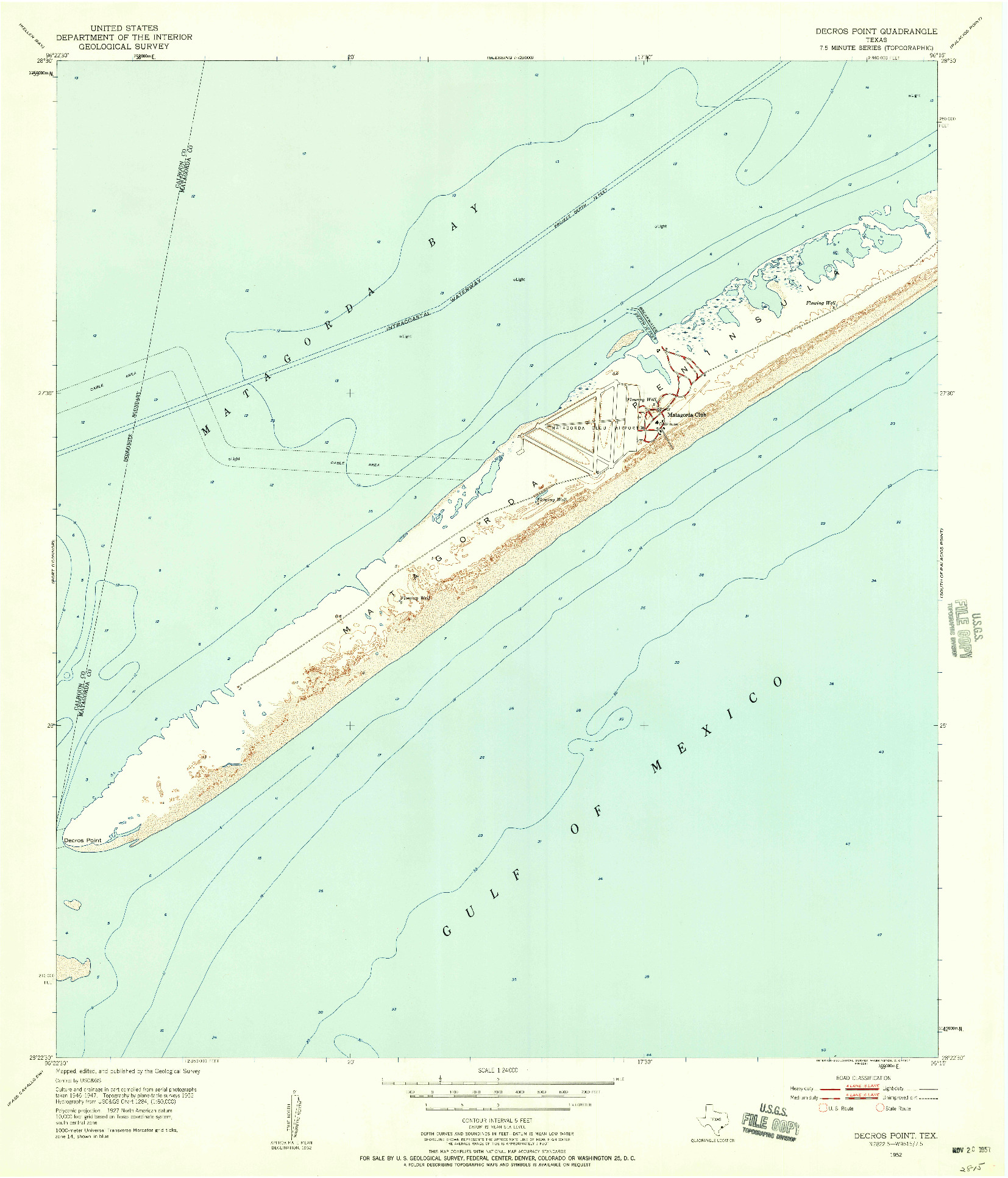 USGS 1:24000-SCALE QUADRANGLE FOR DECROS POINT, TX 1952