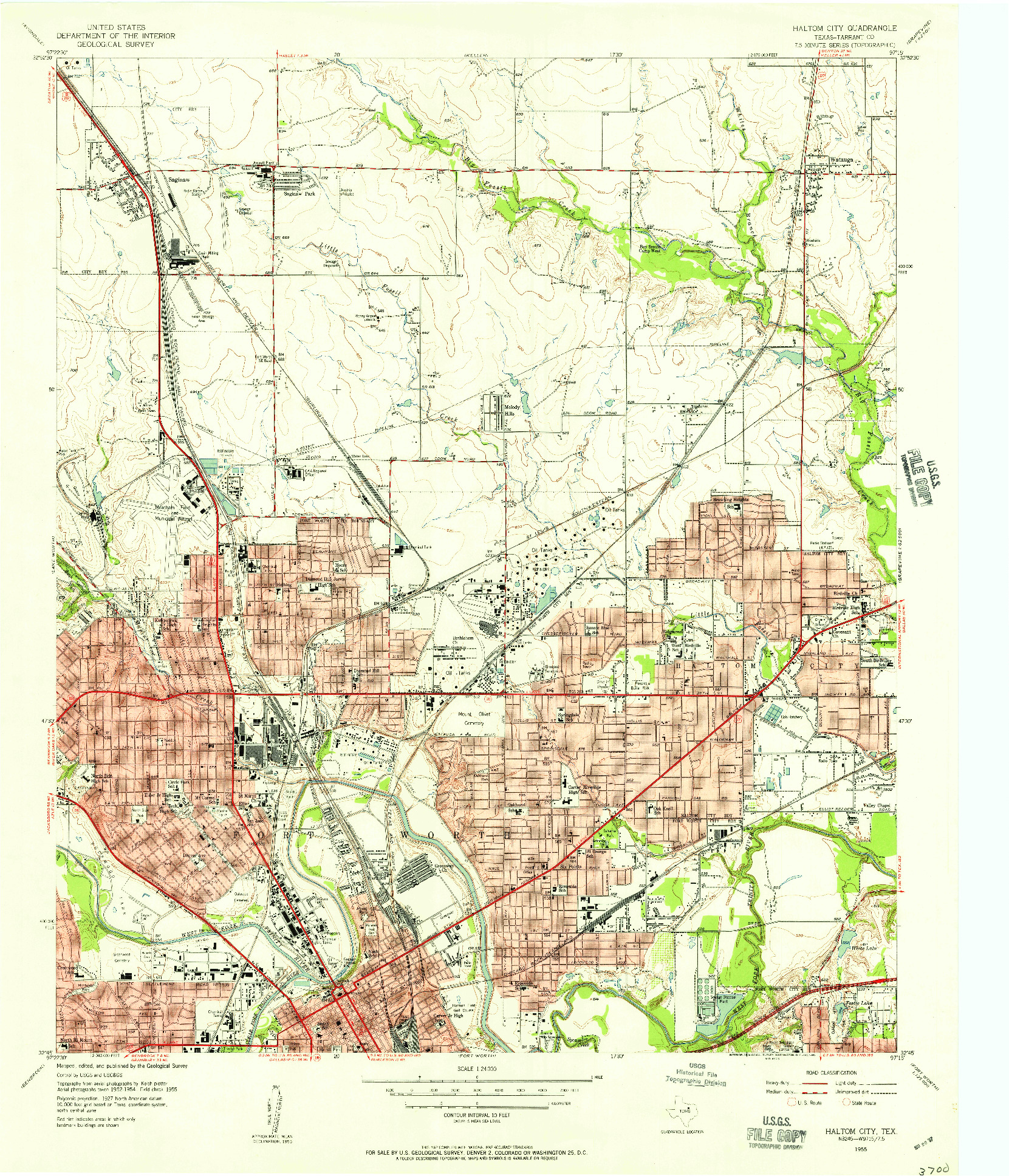 USGS 1:24000-SCALE QUADRANGLE FOR HALTOM CITY, TX 1955