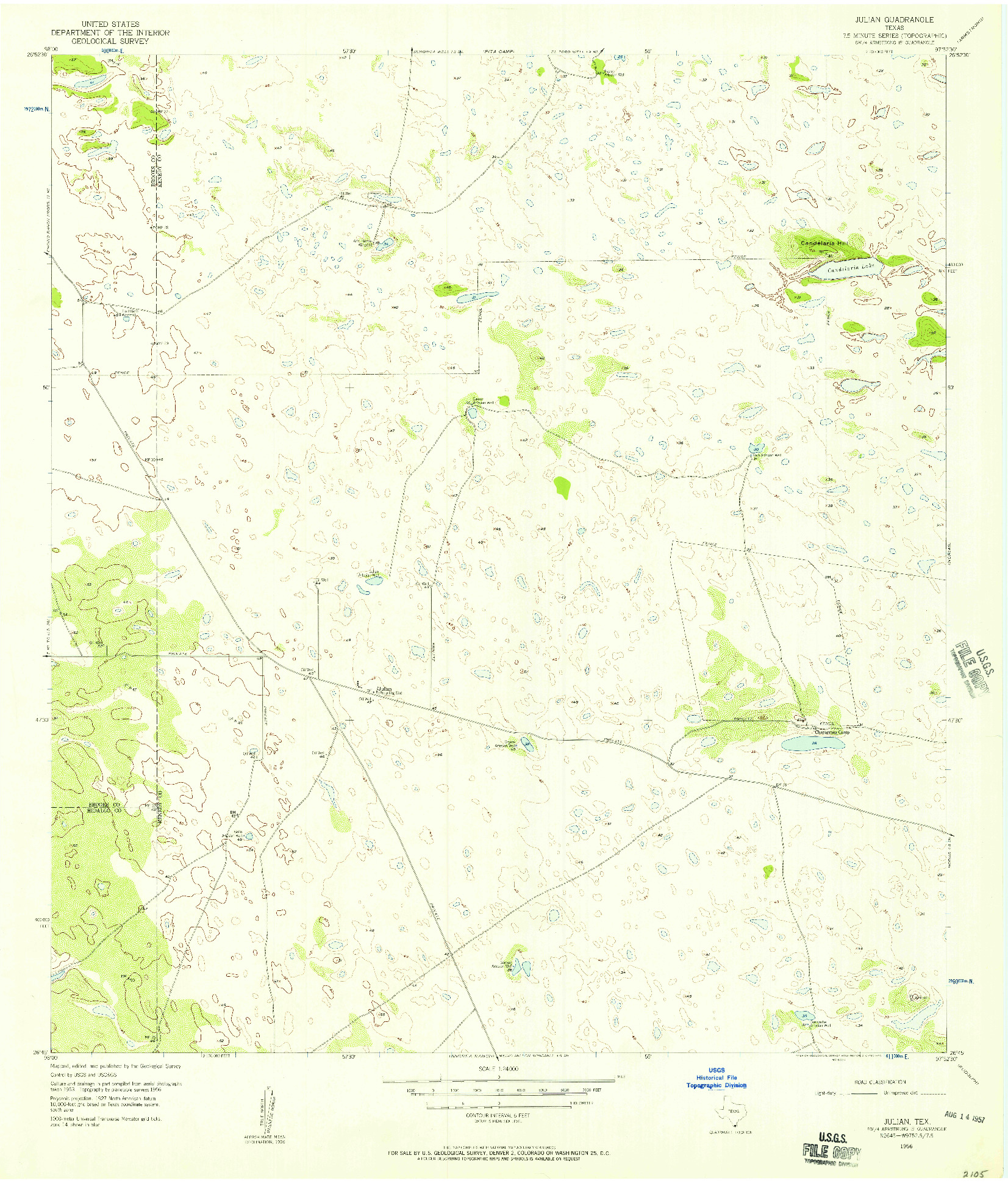 USGS 1:24000-SCALE QUADRANGLE FOR JULIAN, TX 1956