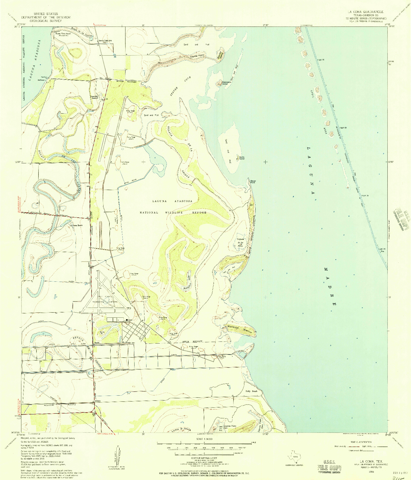 USGS 1:24000-SCALE QUADRANGLE FOR LA COMA, TX 1955