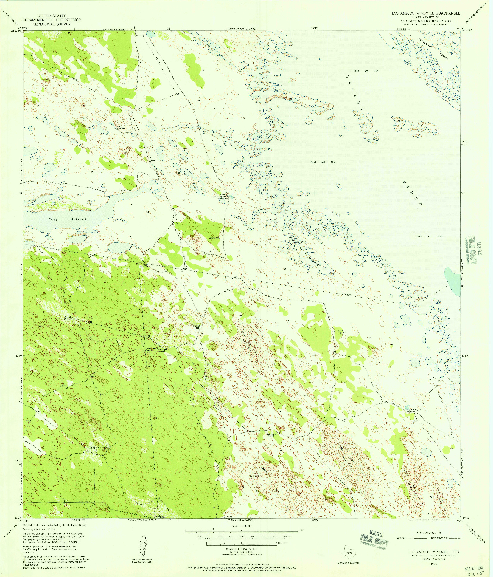 USGS 1:24000-SCALE QUADRANGLE FOR LOS AMIGOS WINDMILL, TX 1956