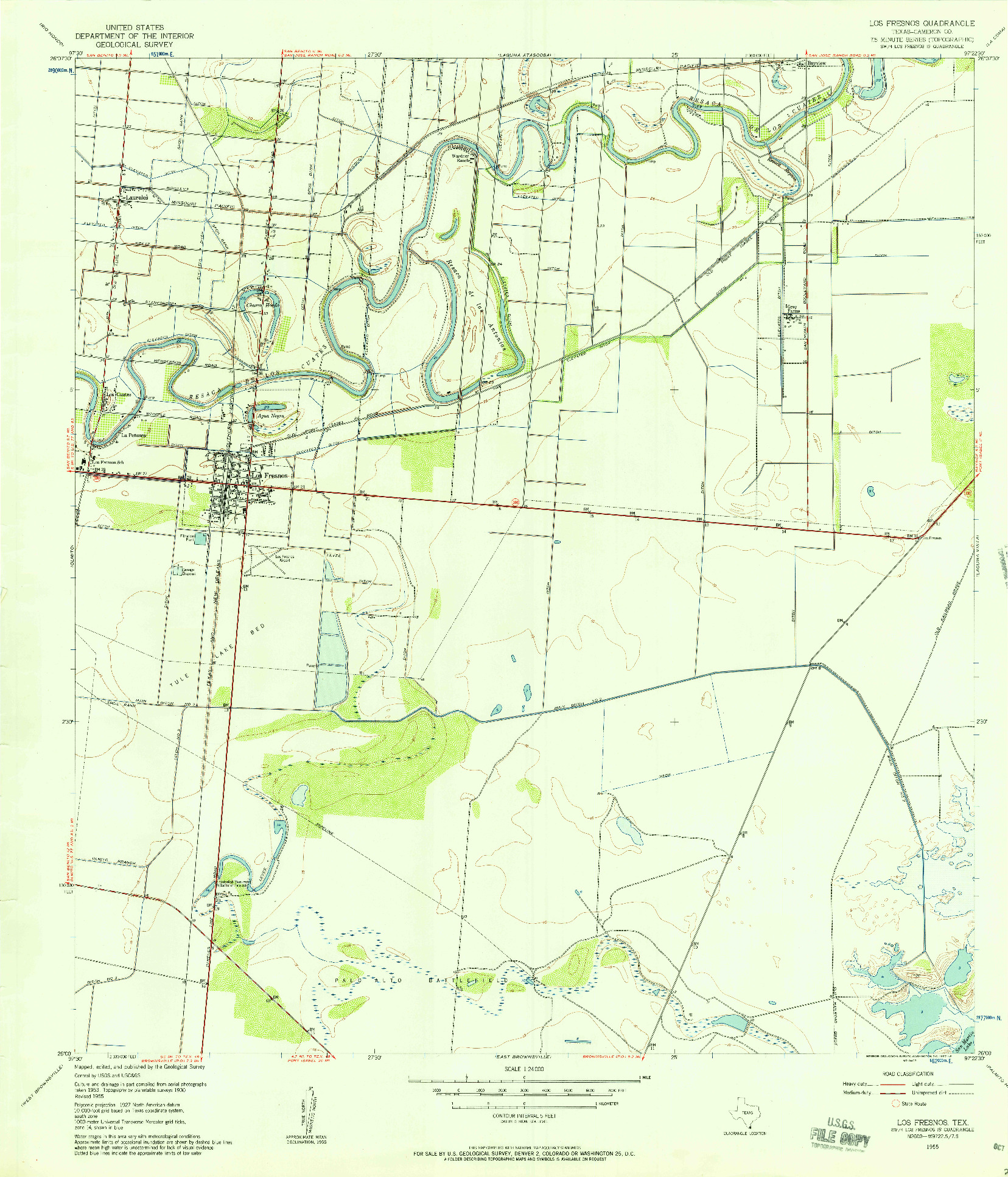 USGS 1:24000-SCALE QUADRANGLE FOR LOS FRESNOS, TX 1955