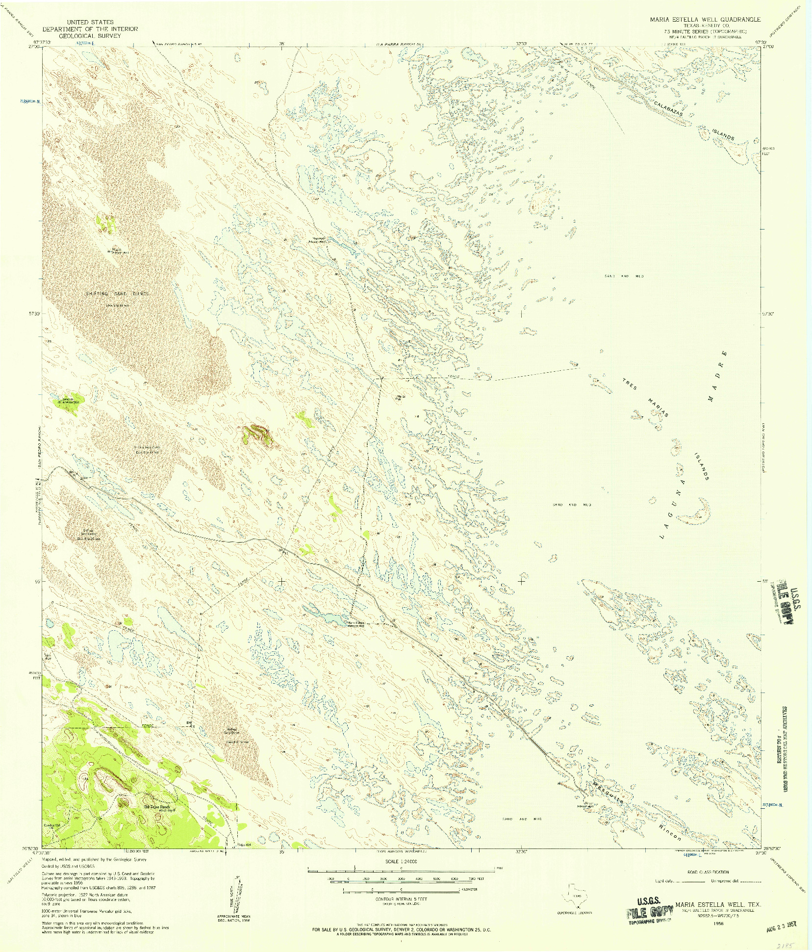 USGS 1:24000-SCALE QUADRANGLE FOR MARIA ESTELLA WELL, TX 1956
