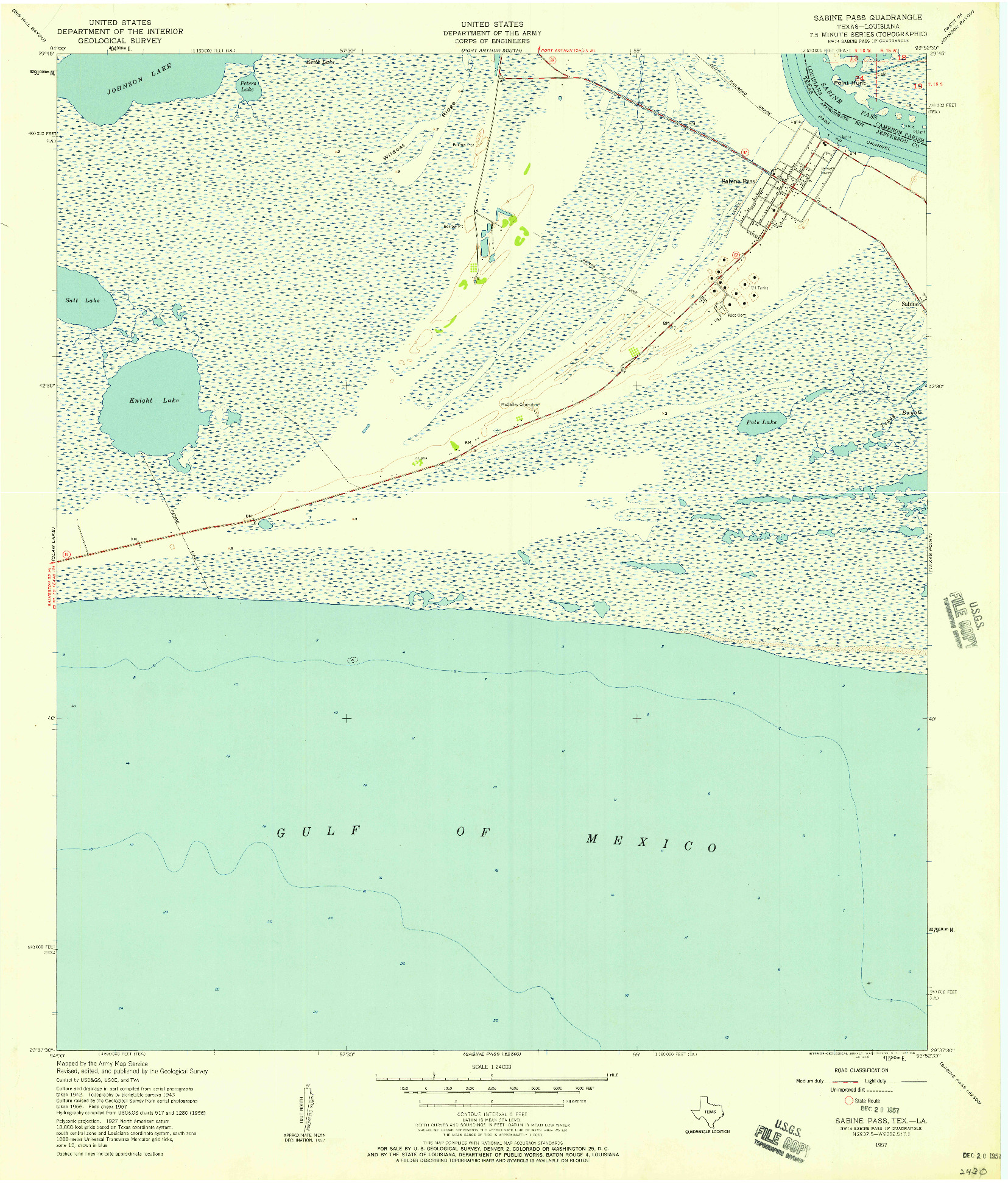 USGS 1:24000-SCALE QUADRANGLE FOR SABINE PASS, TX 1957