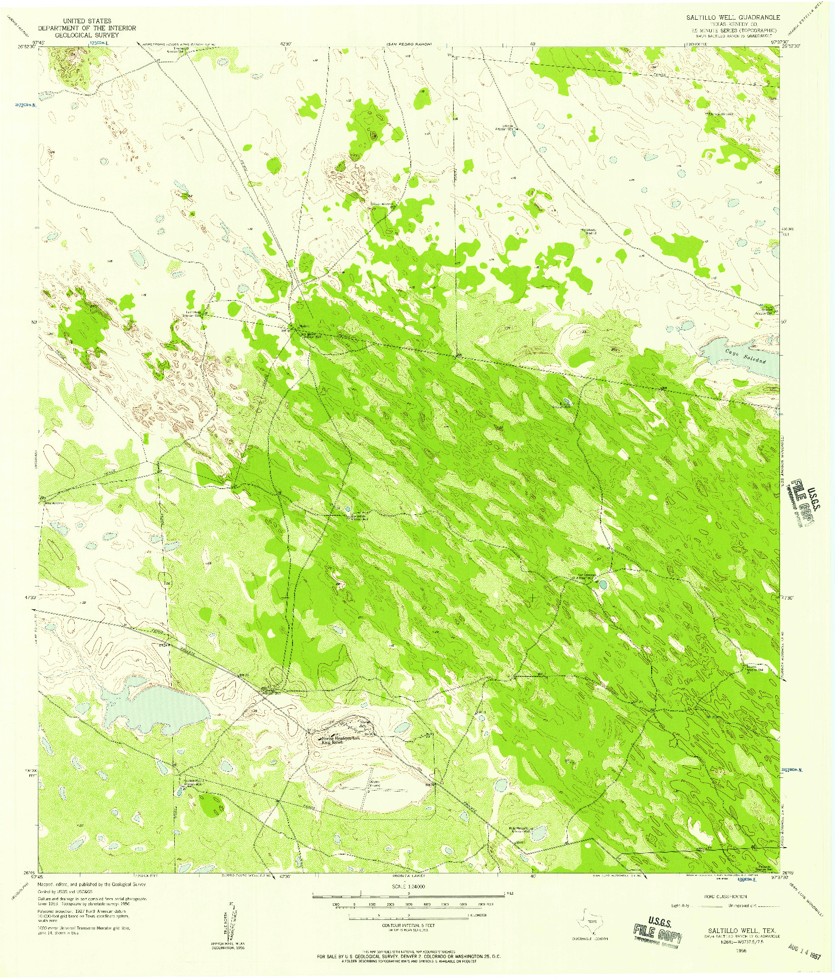 USGS 1:24000-SCALE QUADRANGLE FOR SALTILLO WELL, TX 1956