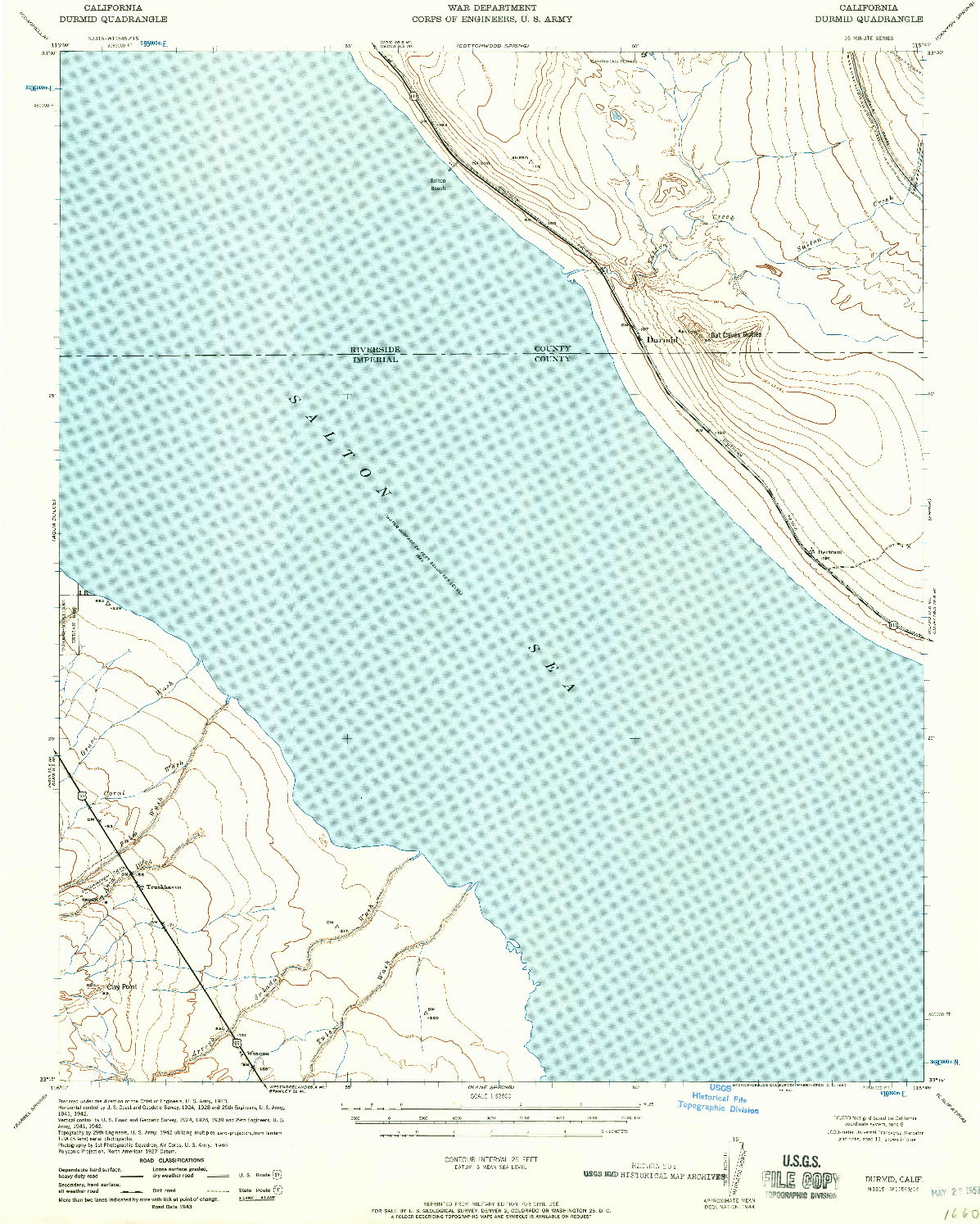 USGS 1:62500-SCALE QUADRANGLE FOR DURMID, CA 1957