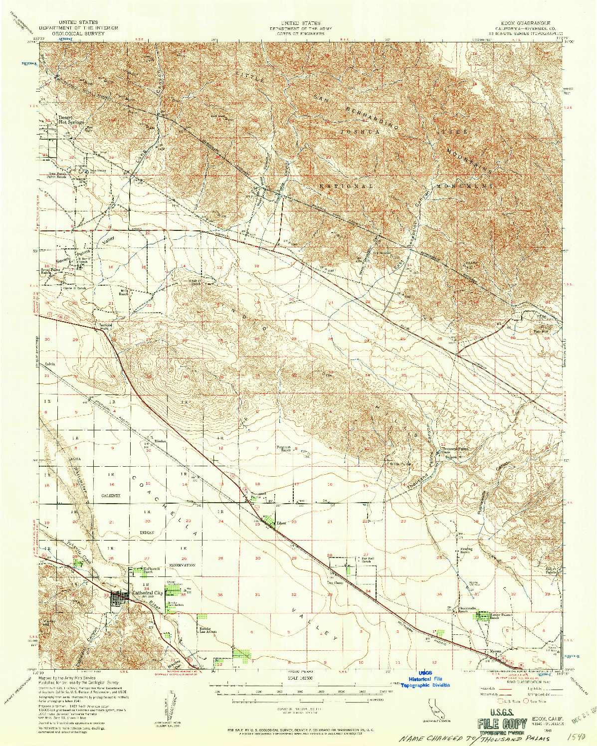USGS 1:62500-SCALE QUADRANGLE FOR EDOM, CA 1941