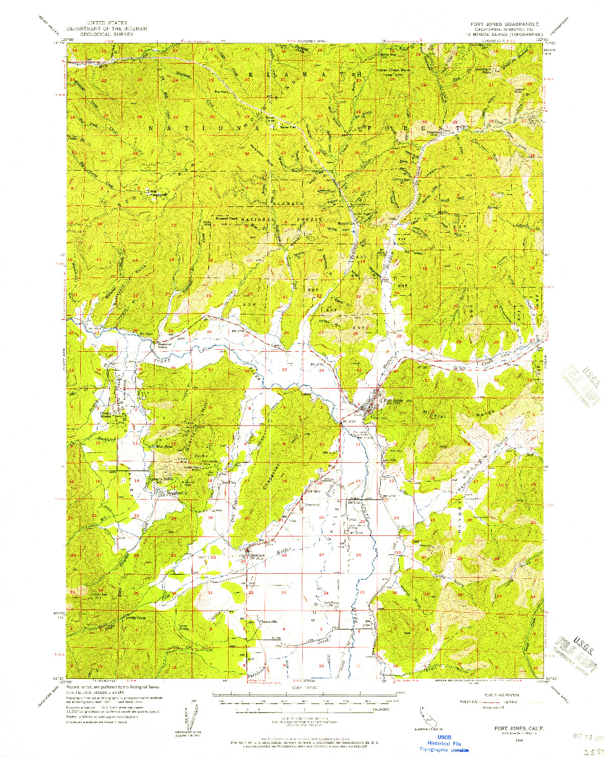 USGS 1:62500-SCALE QUADRANGLE FOR FORT JONES, CA 1955