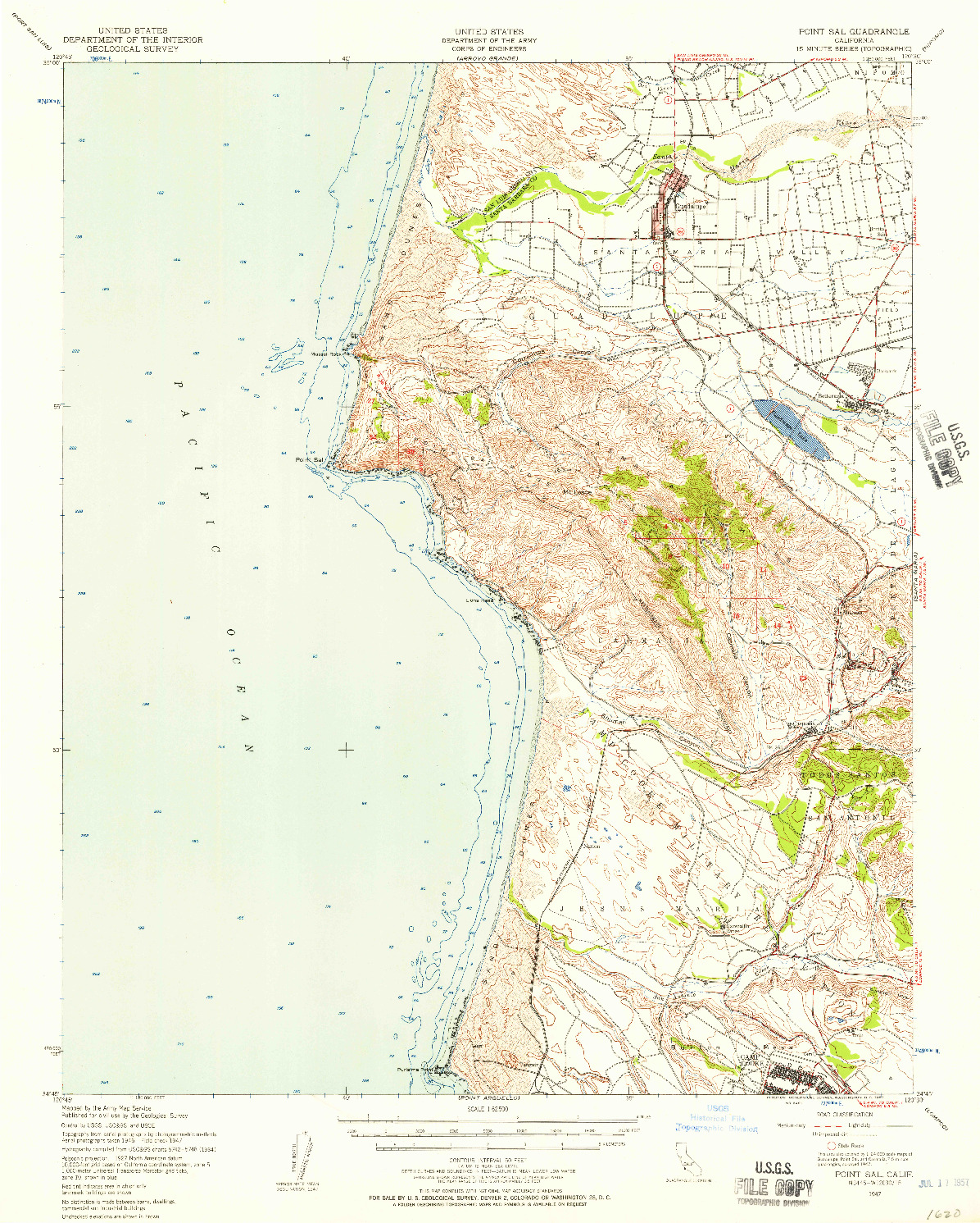 USGS 1:62500-SCALE QUADRANGLE FOR POINT SAL, CA 1947