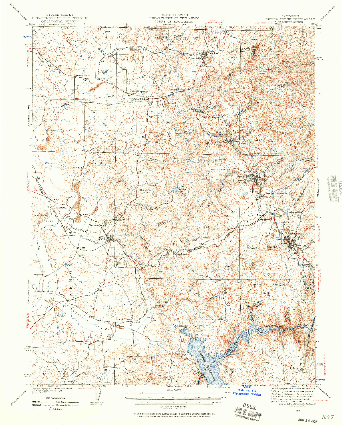 USGS 1:62500-SCALE QUADRANGLE FOR SUTTER CREEK, CA 1941