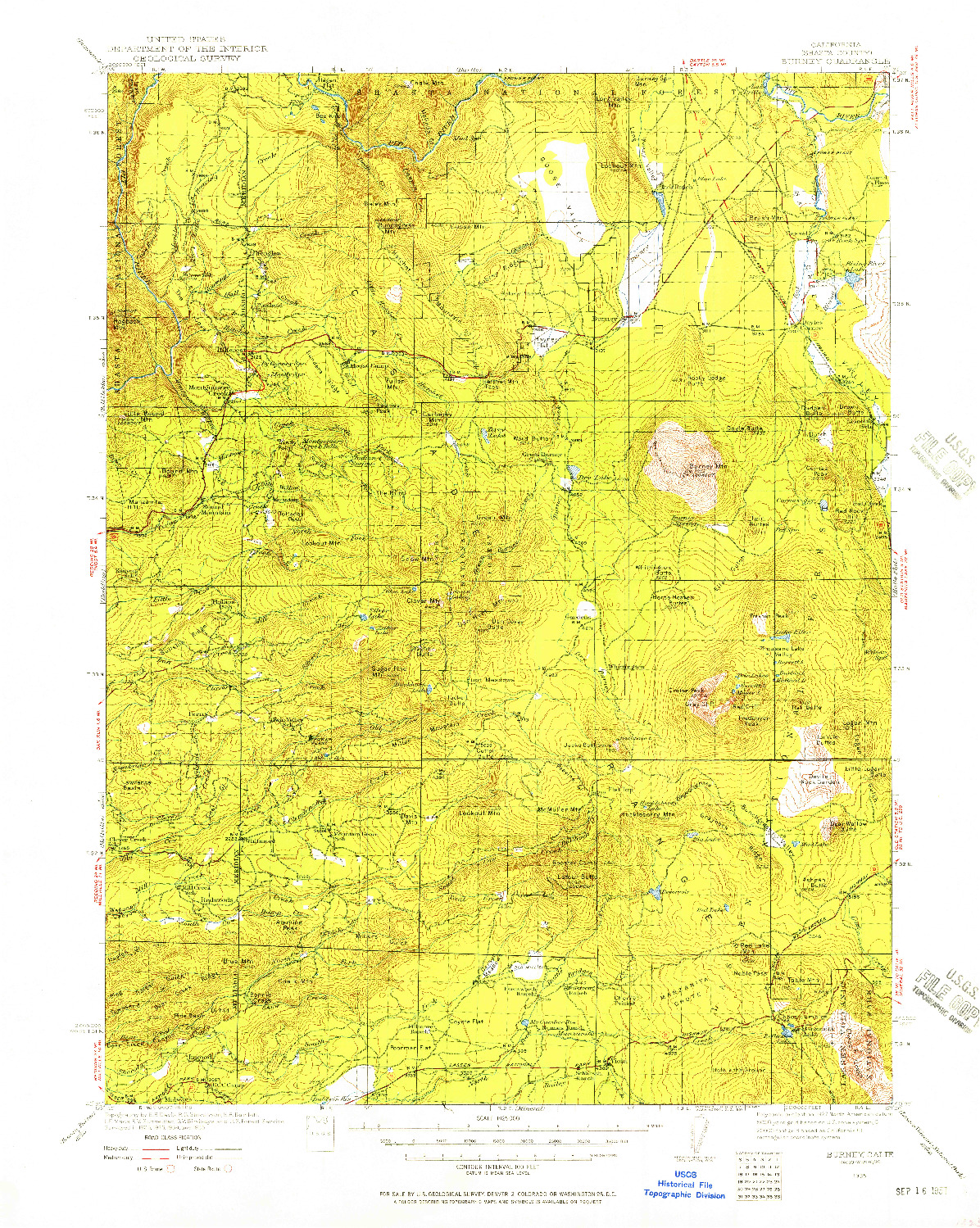 USGS 1:125000-SCALE QUADRANGLE FOR BURNEY, CA 1935