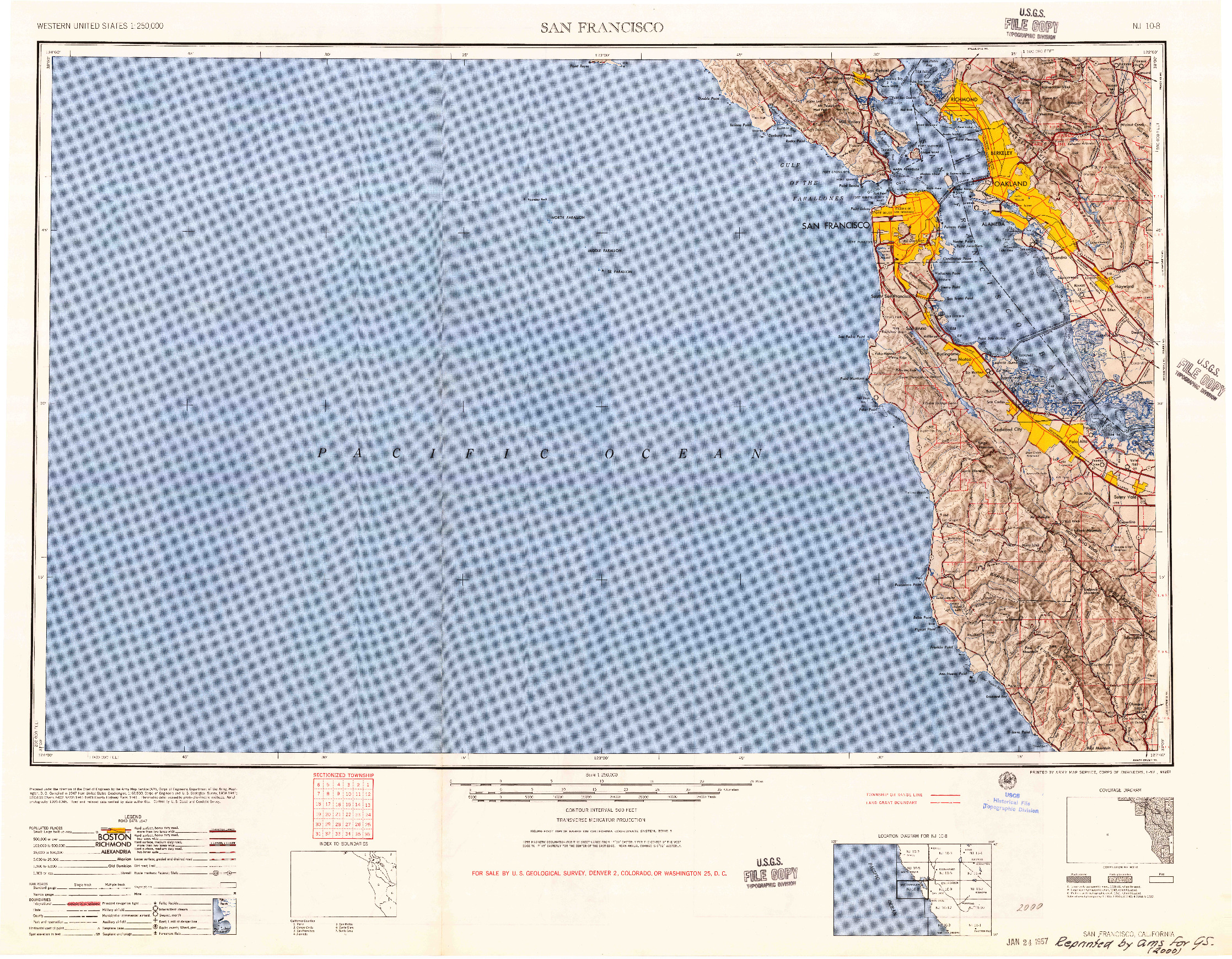 USGS 1:250000-SCALE QUADRANGLE FOR SAN FRANCISCO, CA 1957