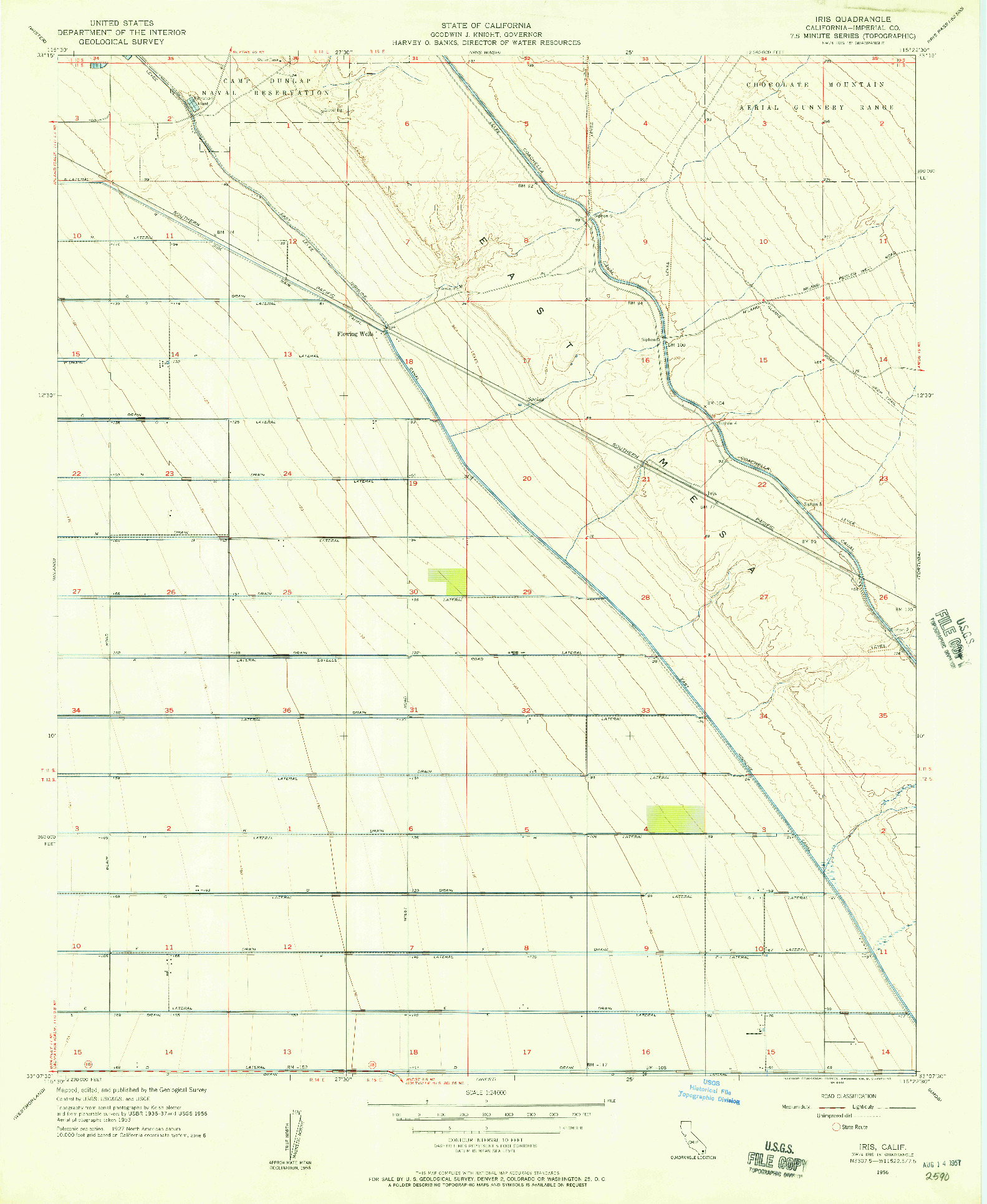 USGS 1:24000-SCALE QUADRANGLE FOR IRIS, CA 1956