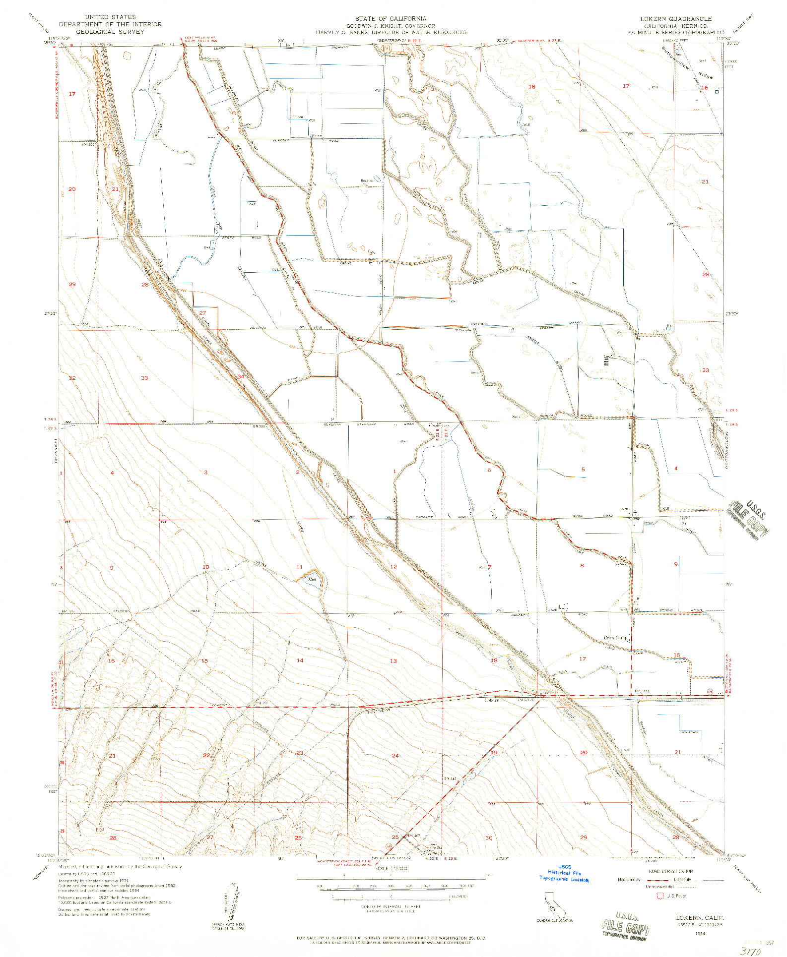 USGS 1:24000-SCALE QUADRANGLE FOR LOKERN, CA 1954