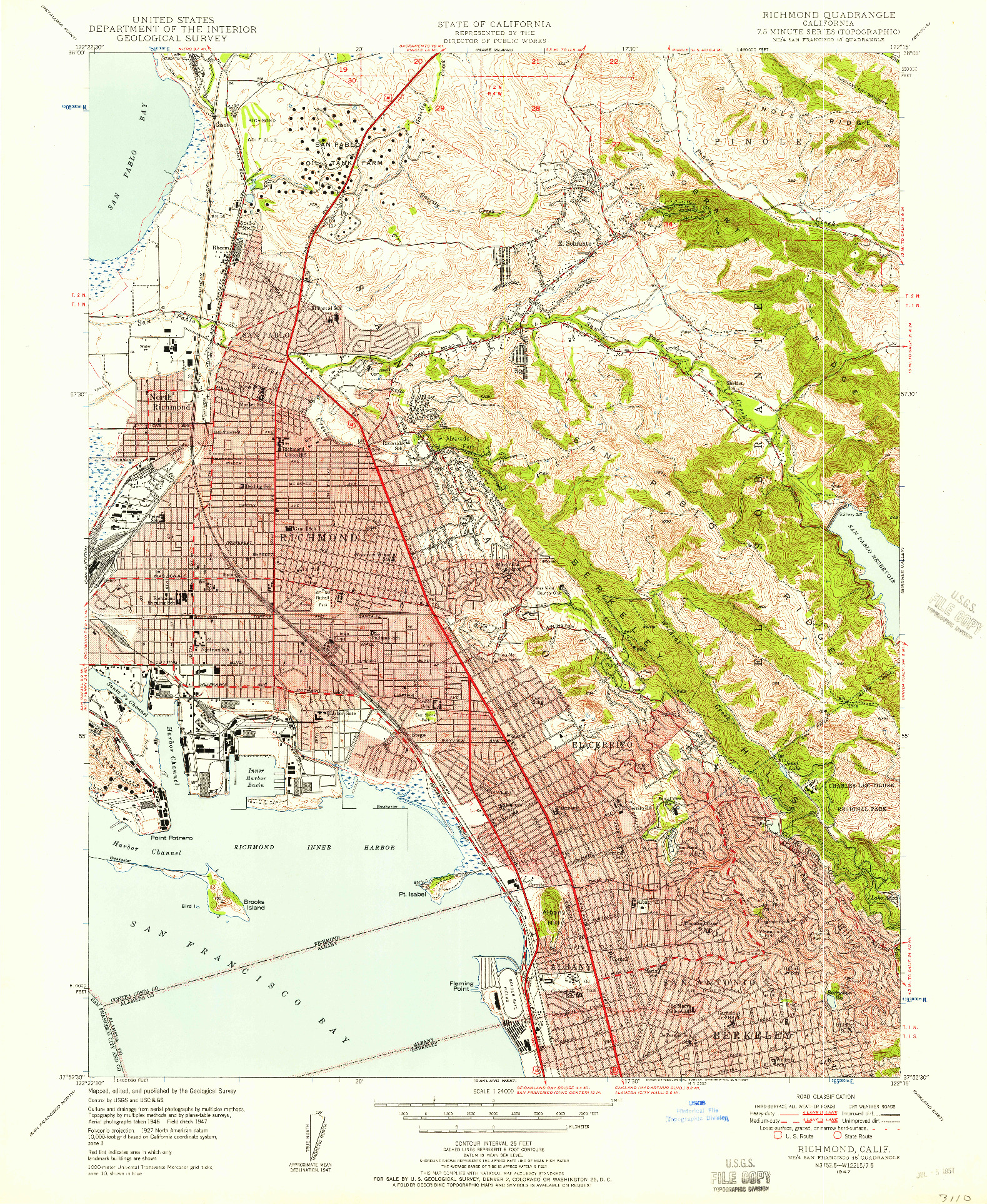 USGS 1:24000-SCALE QUADRANGLE FOR RICHMOND, CA 1947