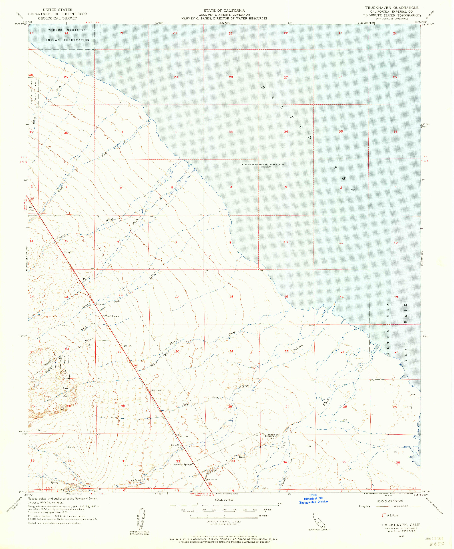 USGS 1:24000-SCALE QUADRANGLE FOR TRUCKHAVEN, CA 1956