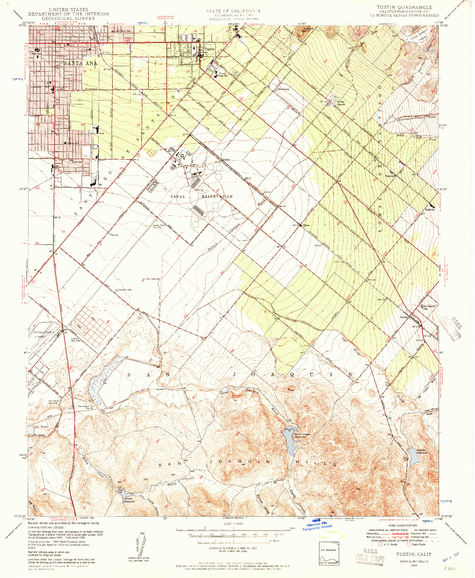 USGS 1:24000-SCALE QUADRANGLE FOR TUSTIN, CA 1948