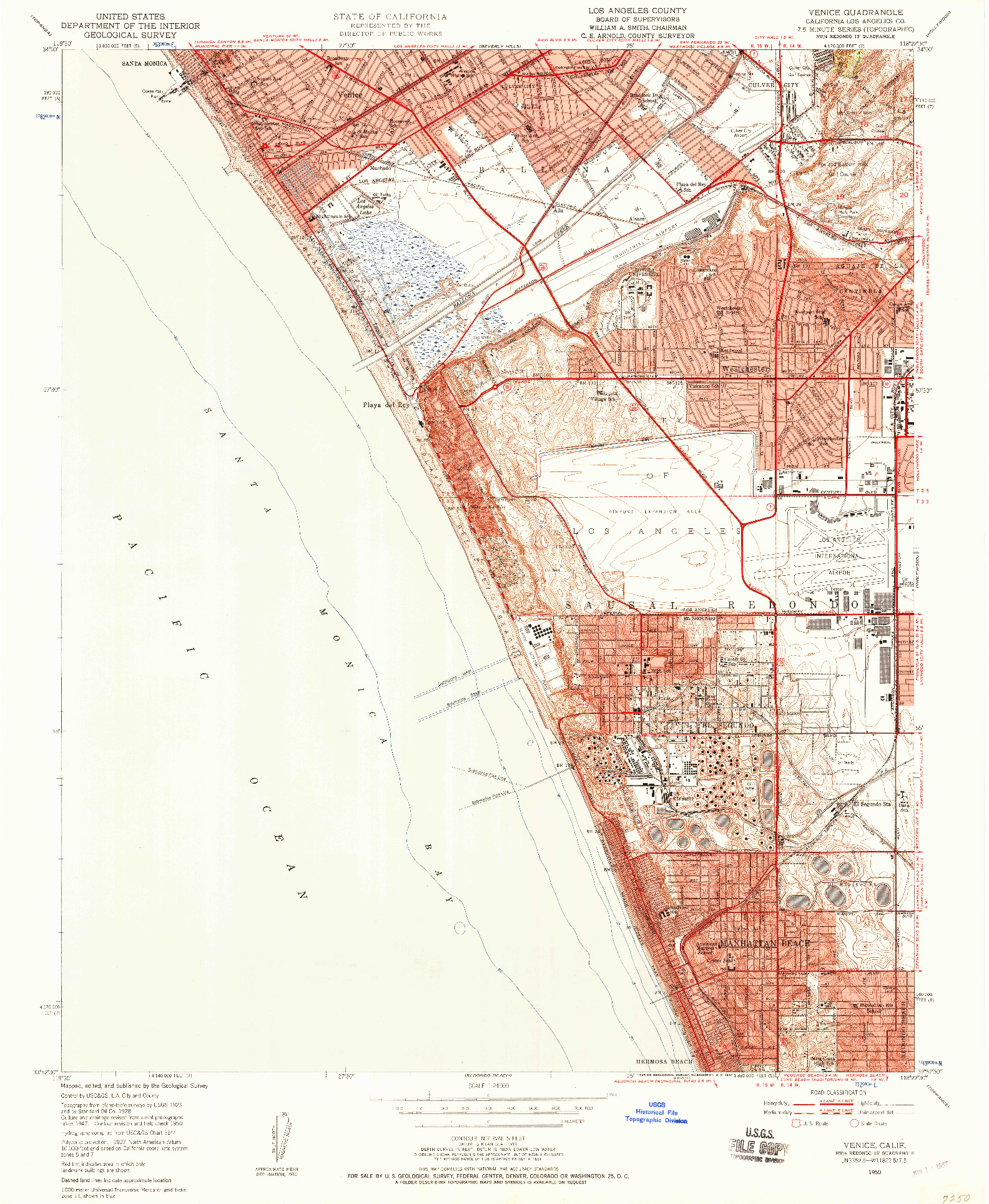 USGS 1:24000-SCALE QUADRANGLE FOR VENICE, CA 1950