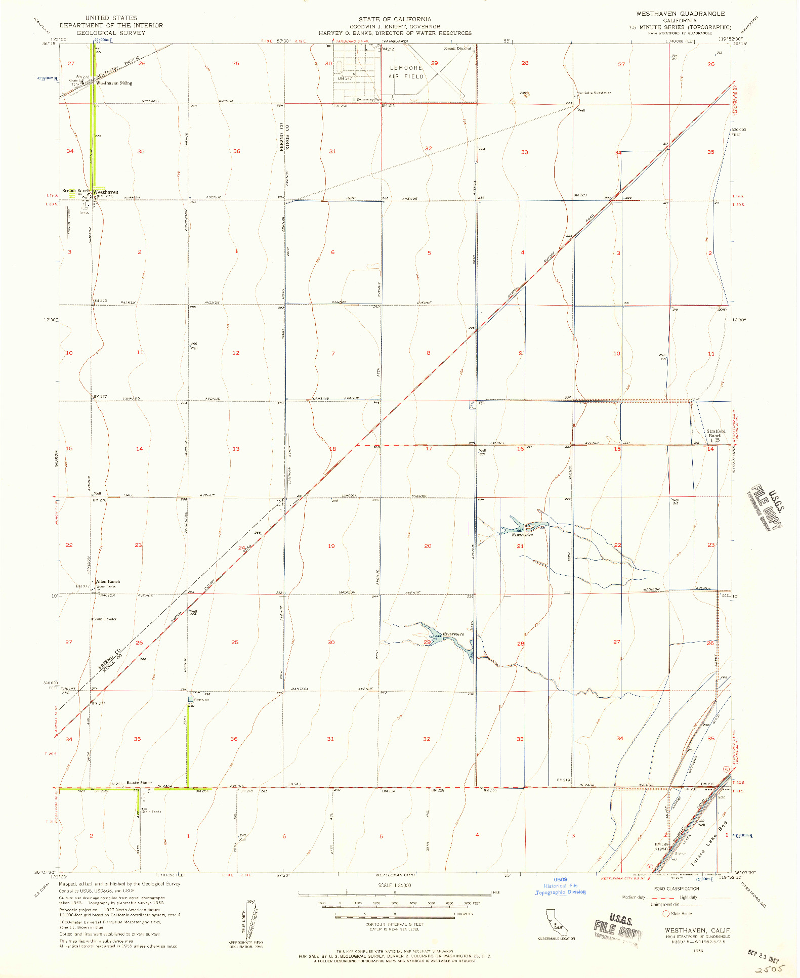 USGS 1:24000-SCALE QUADRANGLE FOR WESTHAVEN, CA 1956