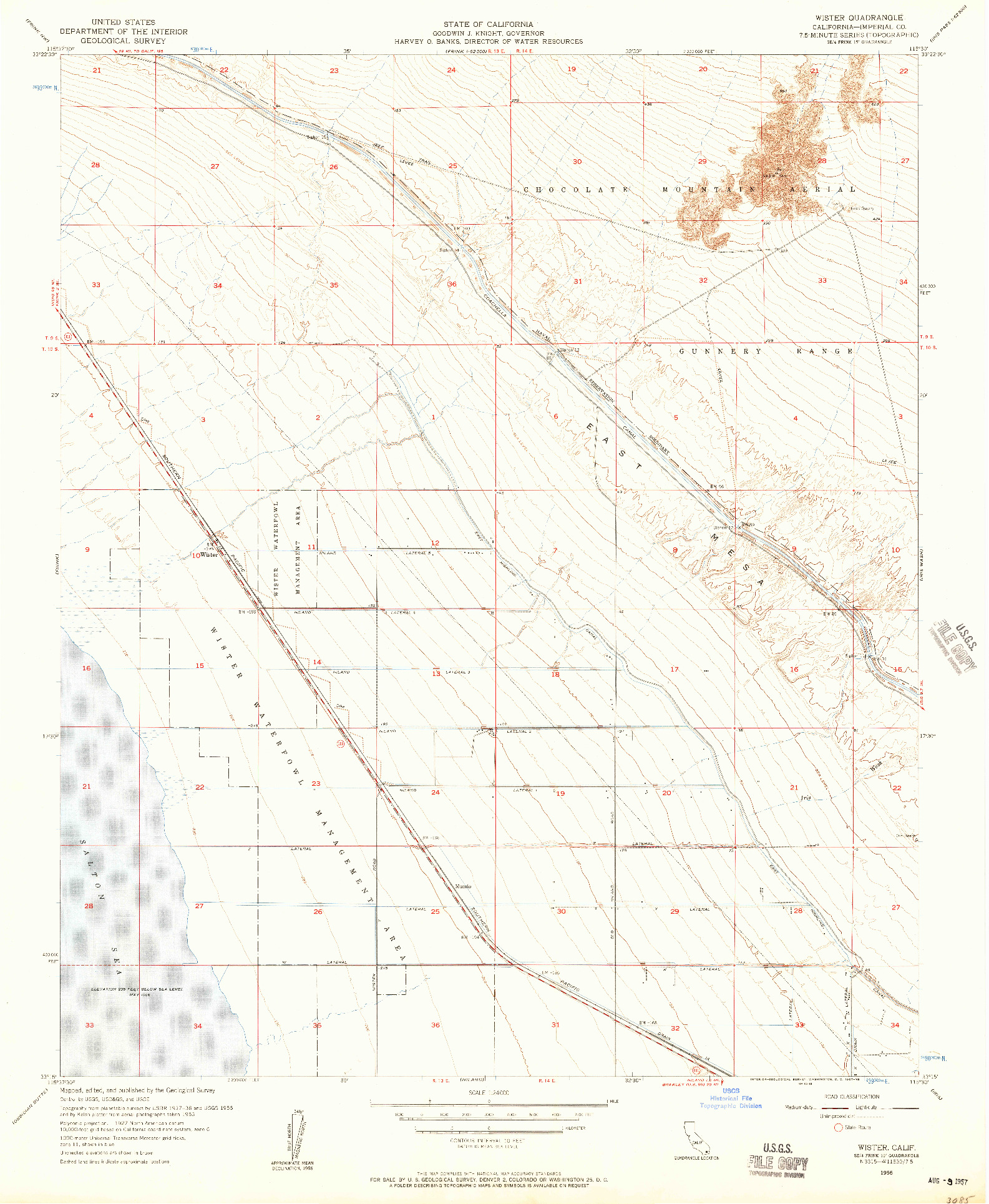 USGS 1:24000-SCALE QUADRANGLE FOR WISTER, CA 1956