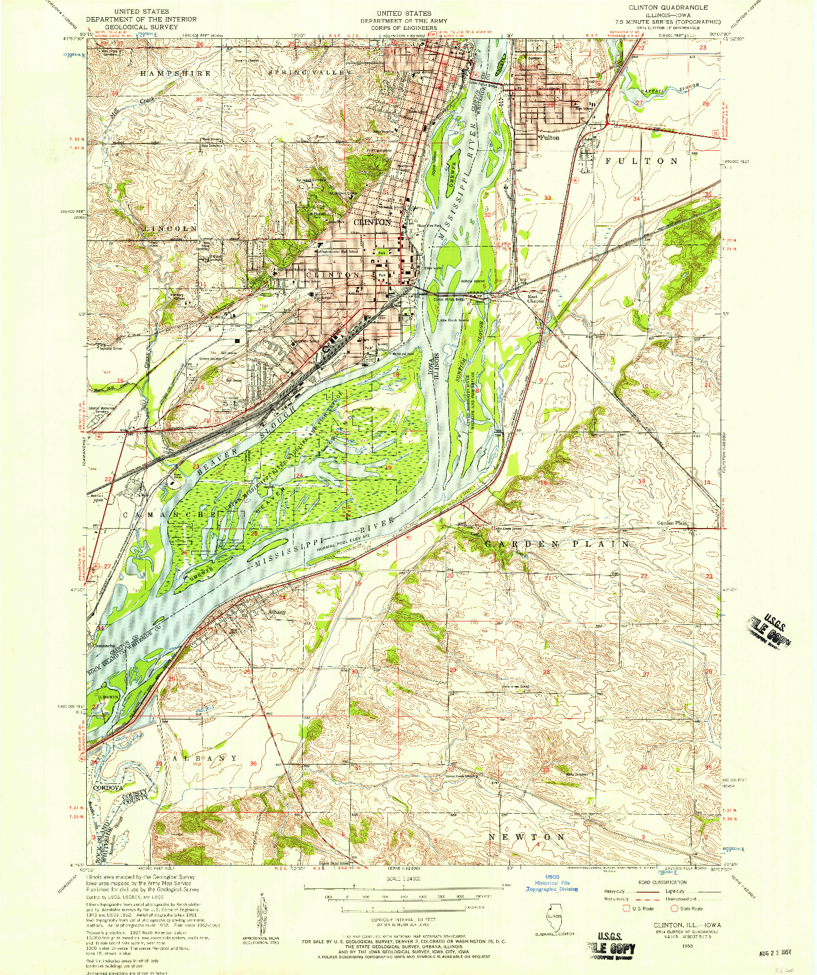 USGS 1:24000-SCALE QUADRANGLE FOR CLINTON, IL 1953