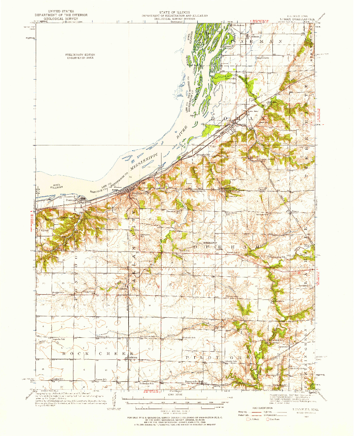 USGS 1:62500-SCALE QUADRANGLE FOR LOMAX, IL 1932