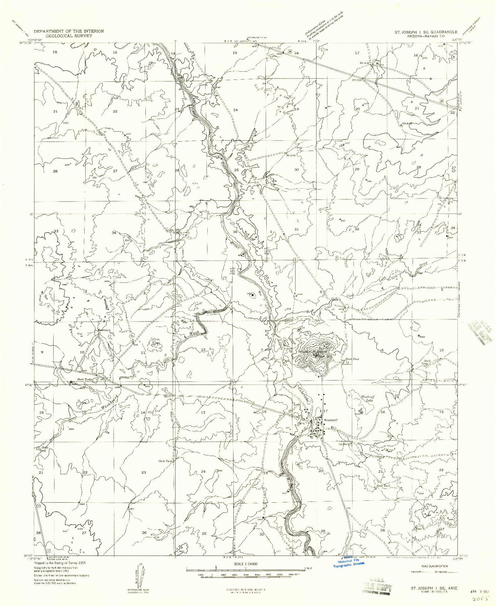 USGS 1:24000-SCALE QUADRANGLE FOR ST. JOSEPH 1 SE, AZ 1955