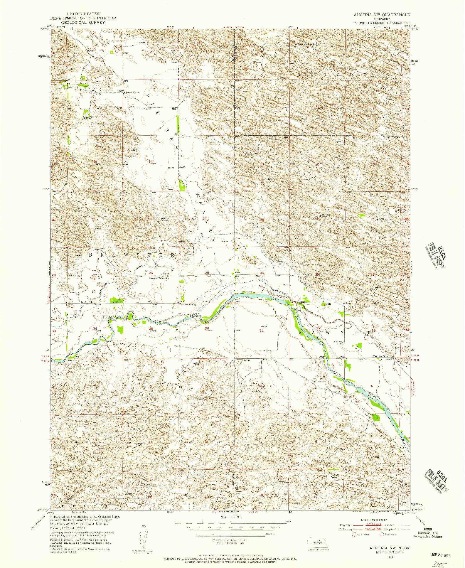 USGS 1:24000-SCALE QUADRANGLE FOR ALMERIA NW, NE 1952