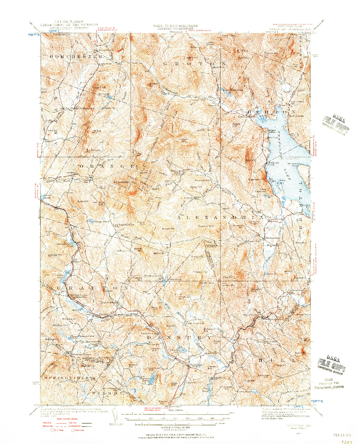USGS 1:62500-SCALE QUADRANGLE FOR CARDIGAN, NH 1927