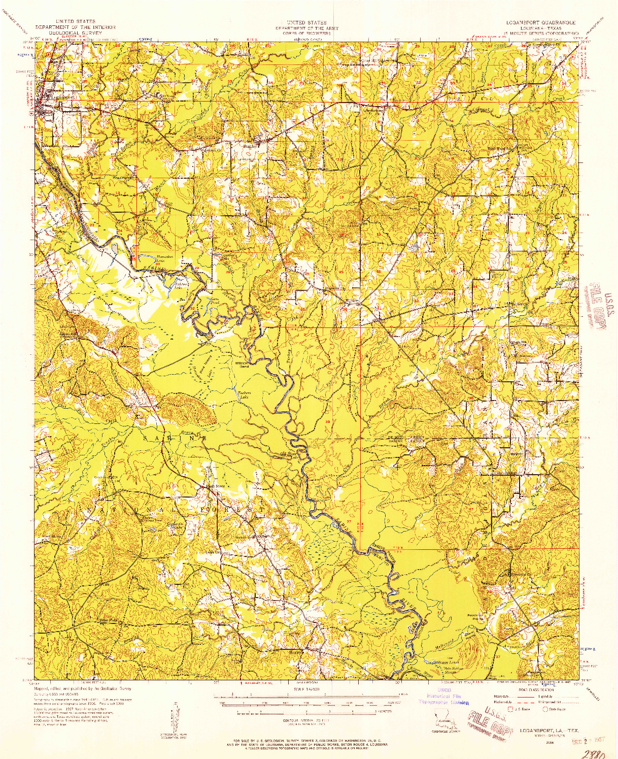 USGS 1:62500-SCALE QUADRANGLE FOR LOGANSPORT, LA 1956