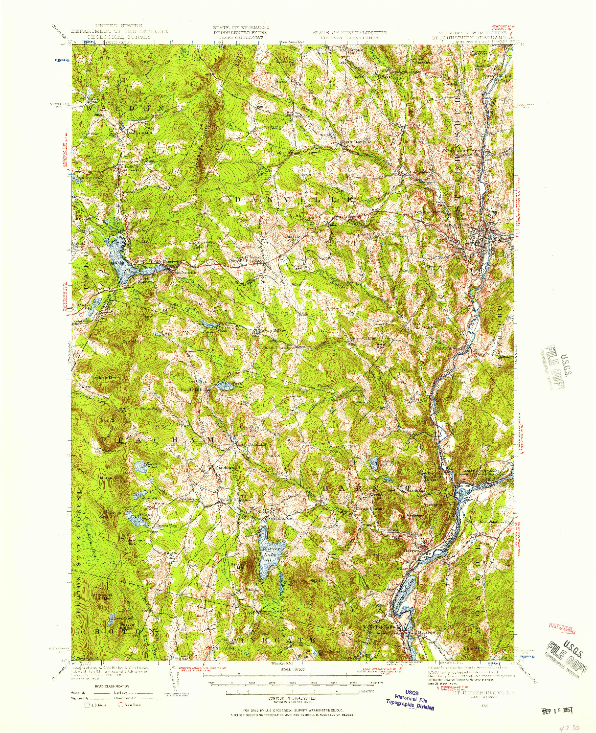 USGS 1:62500-SCALE QUADRANGLE FOR ST. JOHNSBURY, VT 1949