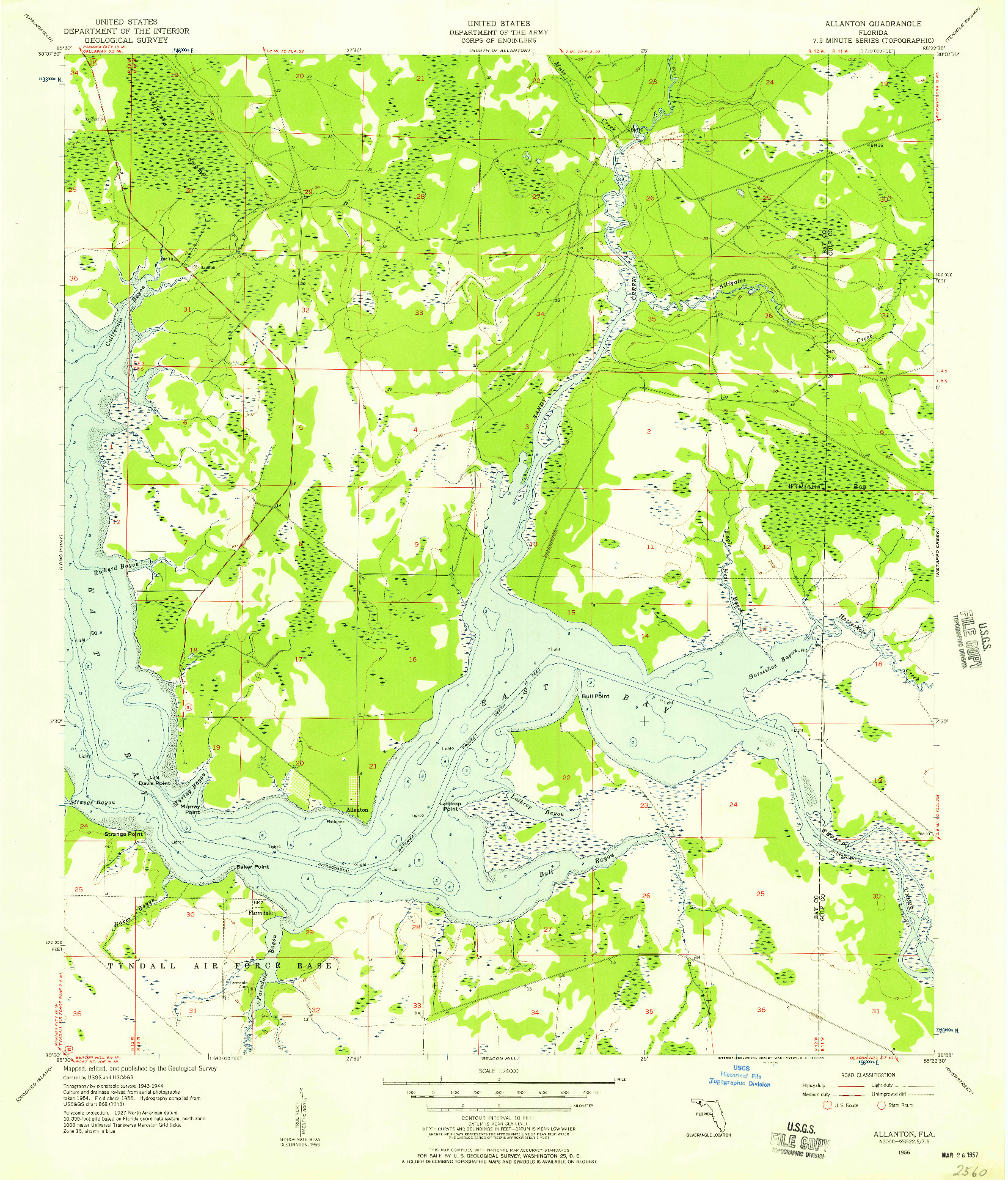 USGS 1:24000-SCALE QUADRANGLE FOR ALLANTON, FL 1956