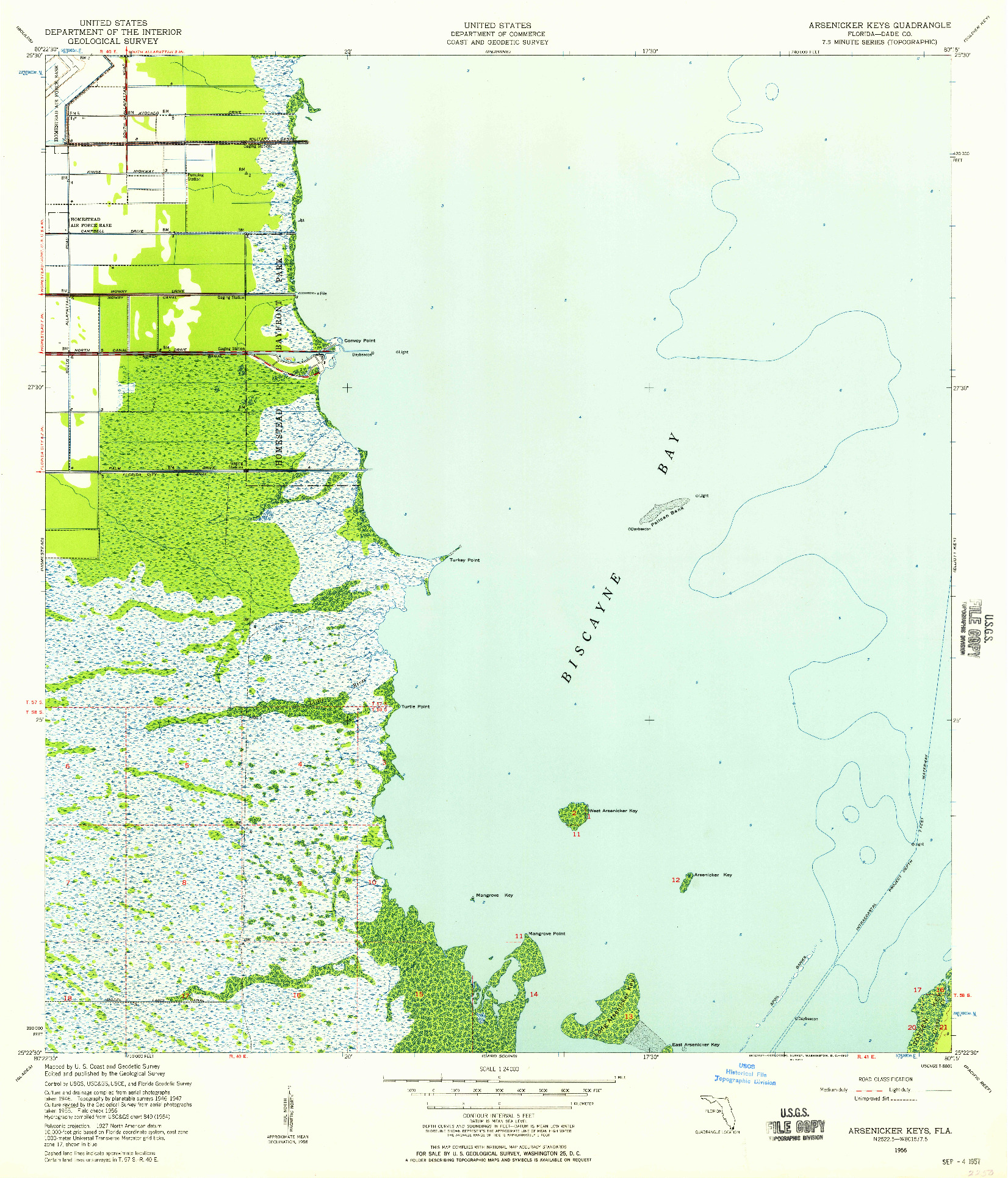 USGS 1:24000-SCALE QUADRANGLE FOR ARSENICKER KEYS, FL 1956