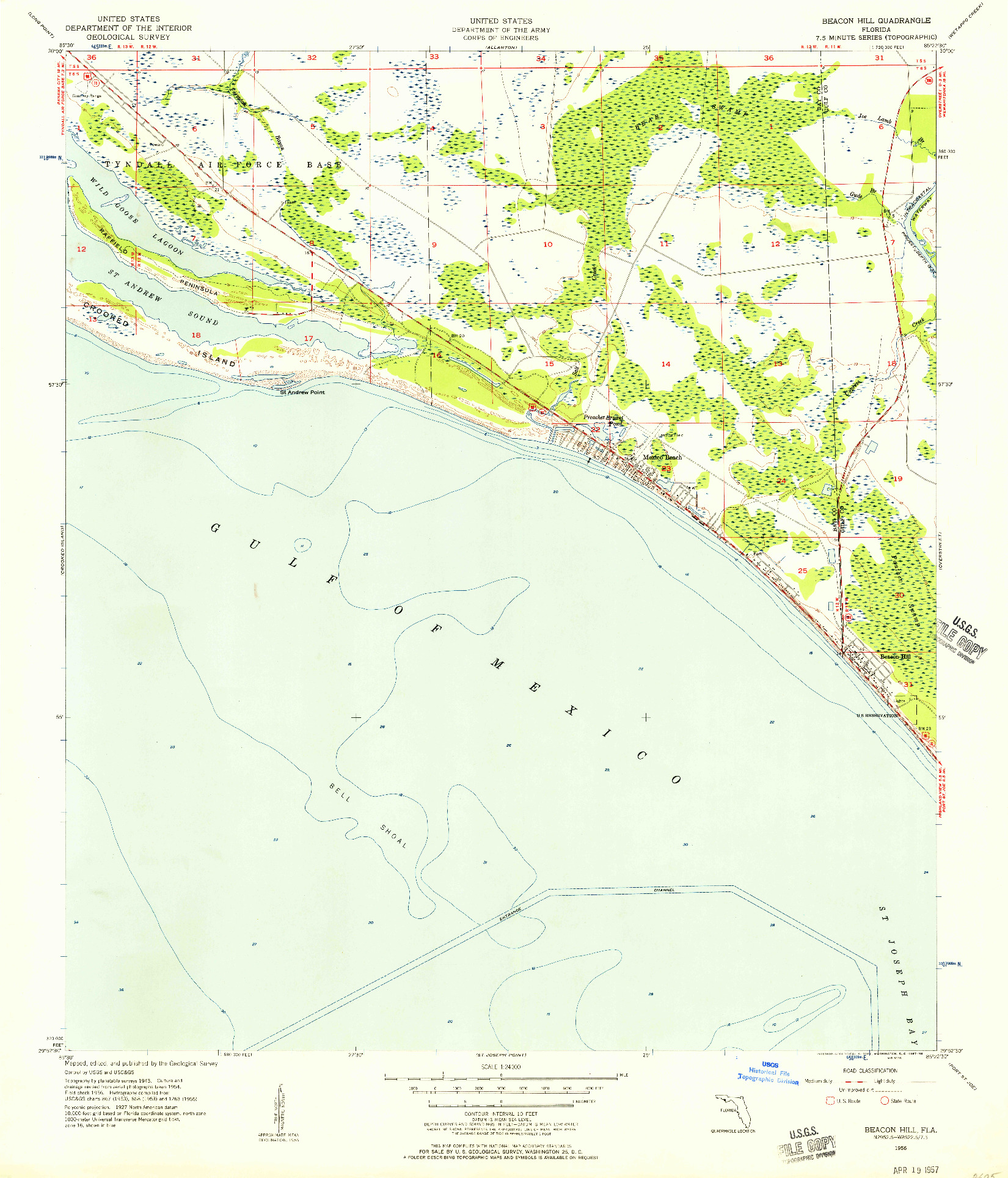 USGS 1:24000-SCALE QUADRANGLE FOR BEACON HILL, FL 1956