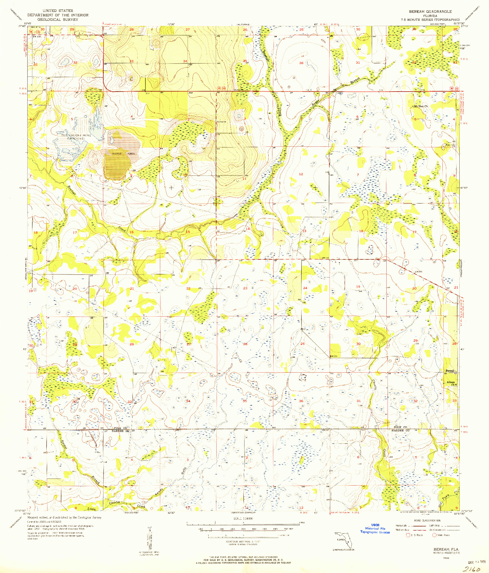 USGS 1:24000-SCALE QUADRANGLE FOR BEREAH, FL 1956