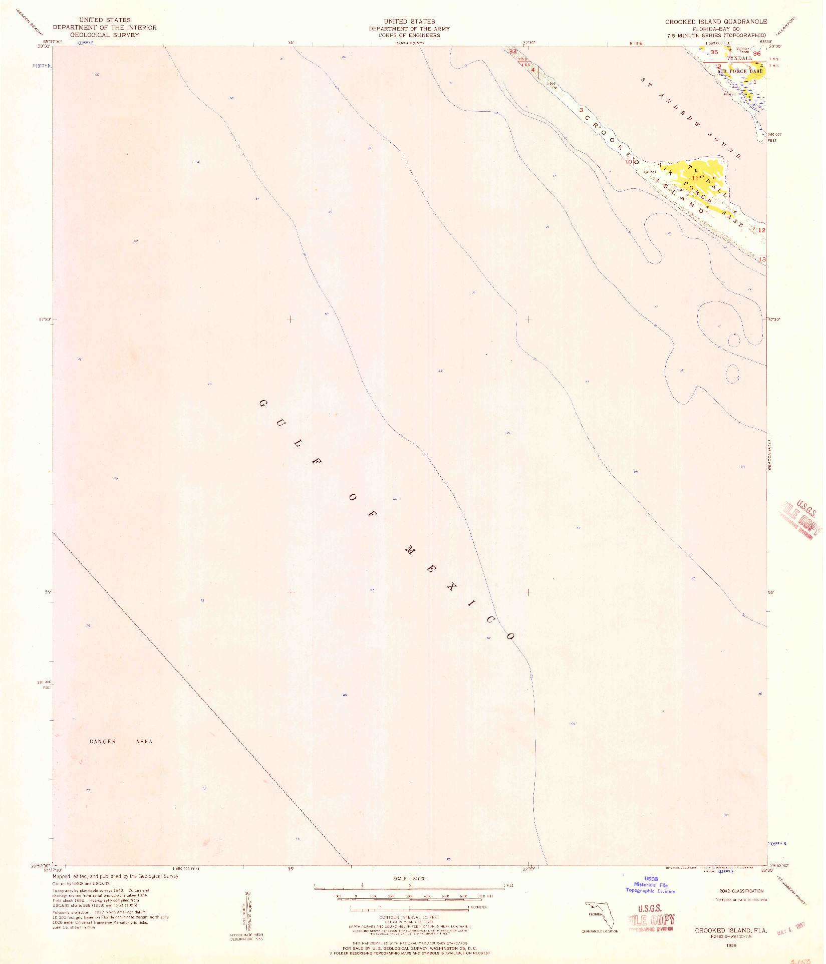USGS 1:24000-SCALE QUADRANGLE FOR CROOKED ISLAND, FL 1956