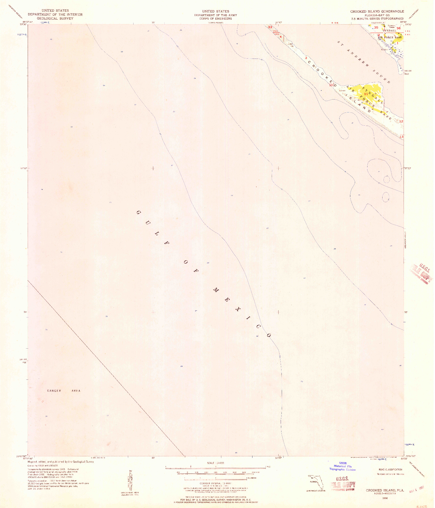 USGS 1:24000-SCALE QUADRANGLE FOR CROOKED ISLAND, FL 1956