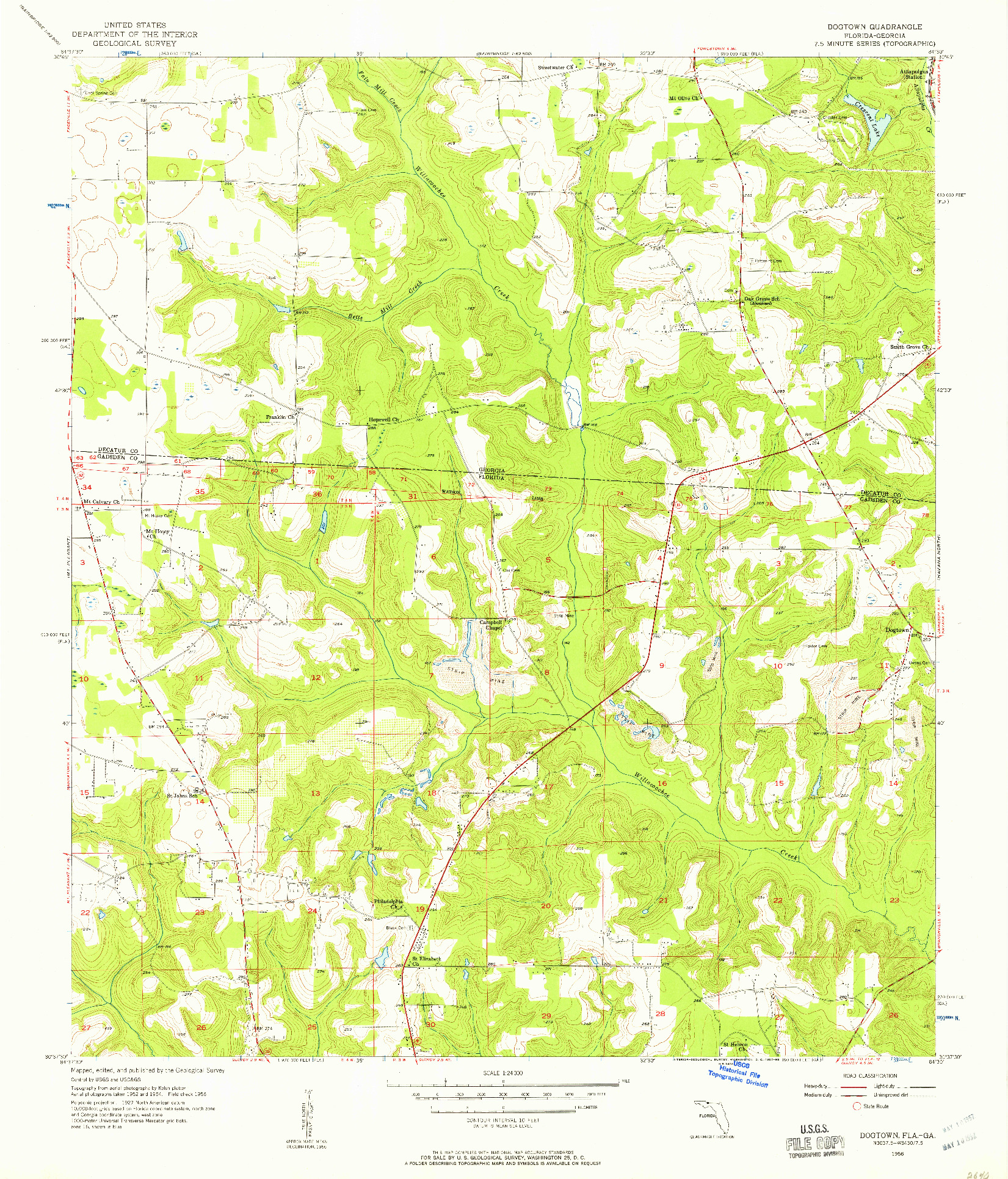 USGS 1:24000-SCALE QUADRANGLE FOR DOGTOWN, FL 1956
