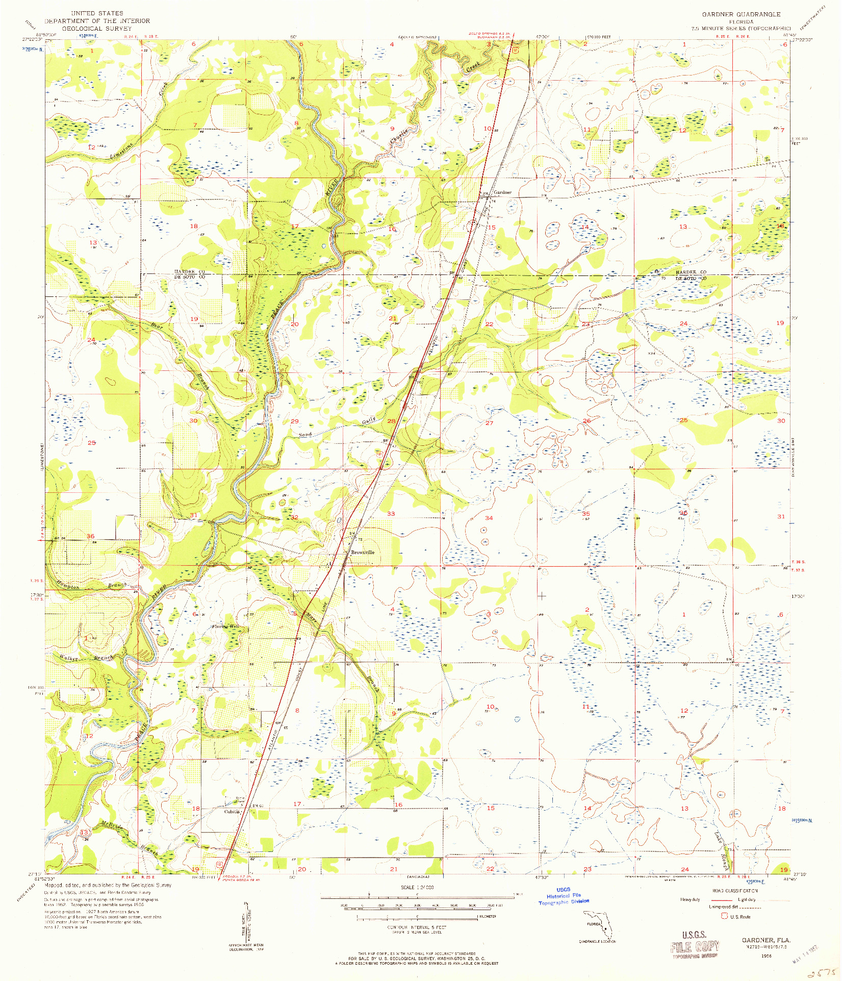 USGS 1:24000-SCALE QUADRANGLE FOR GARDNER, FL 1956