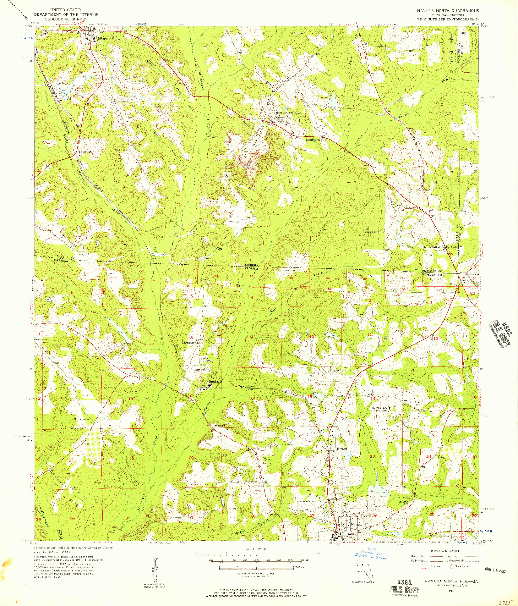USGS 1:24000-SCALE QUADRANGLE FOR HAVANA NORTH, FL 1956