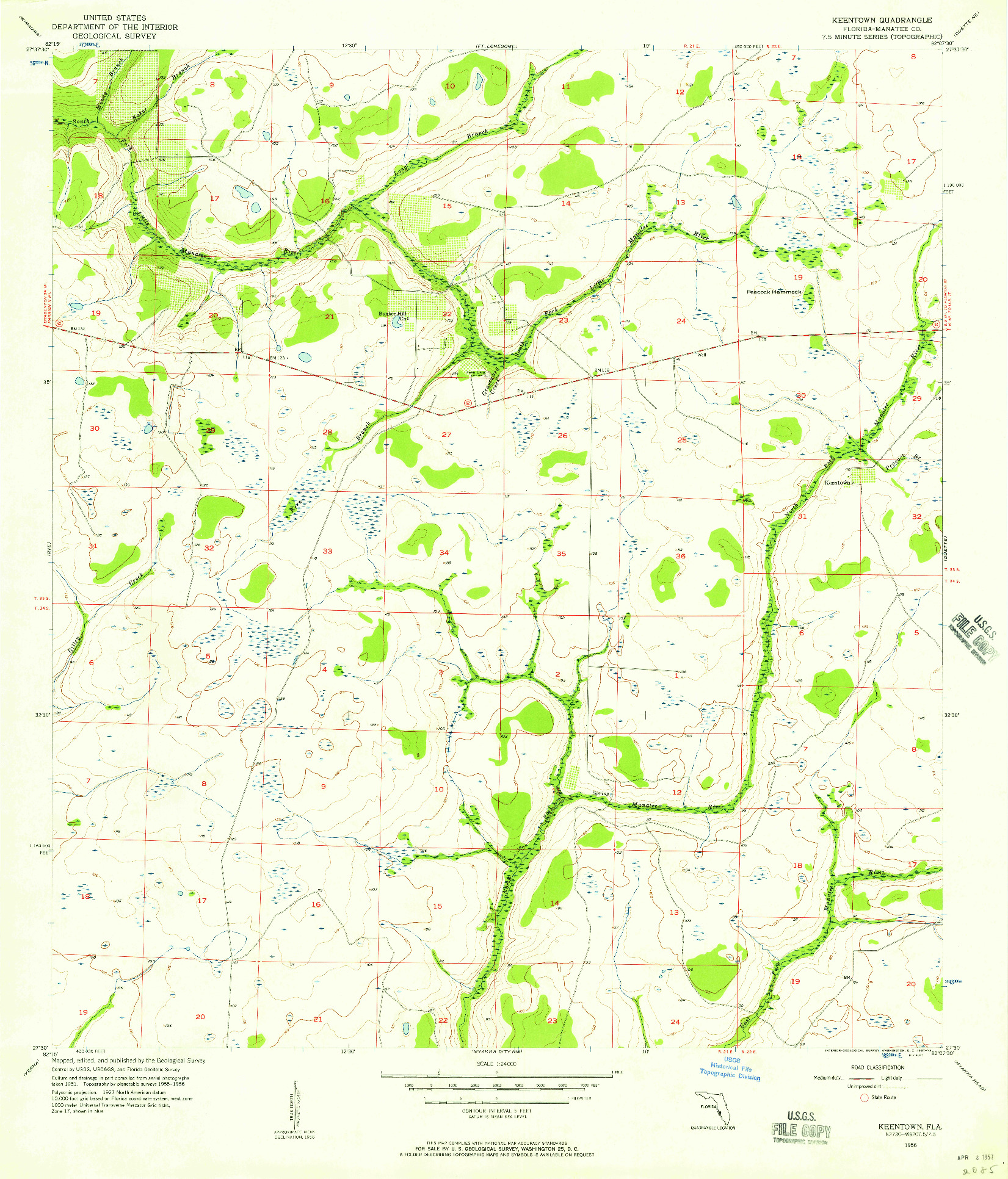 USGS 1:24000-SCALE QUADRANGLE FOR KEENTOWN, FL 1956