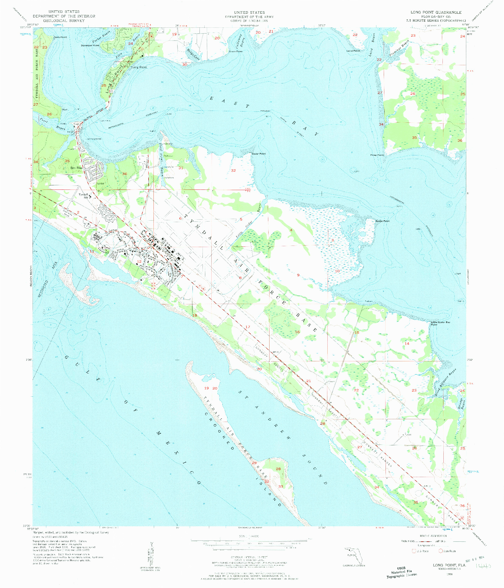 USGS 1:24000-SCALE QUADRANGLE FOR LONG POINT, FL 1956